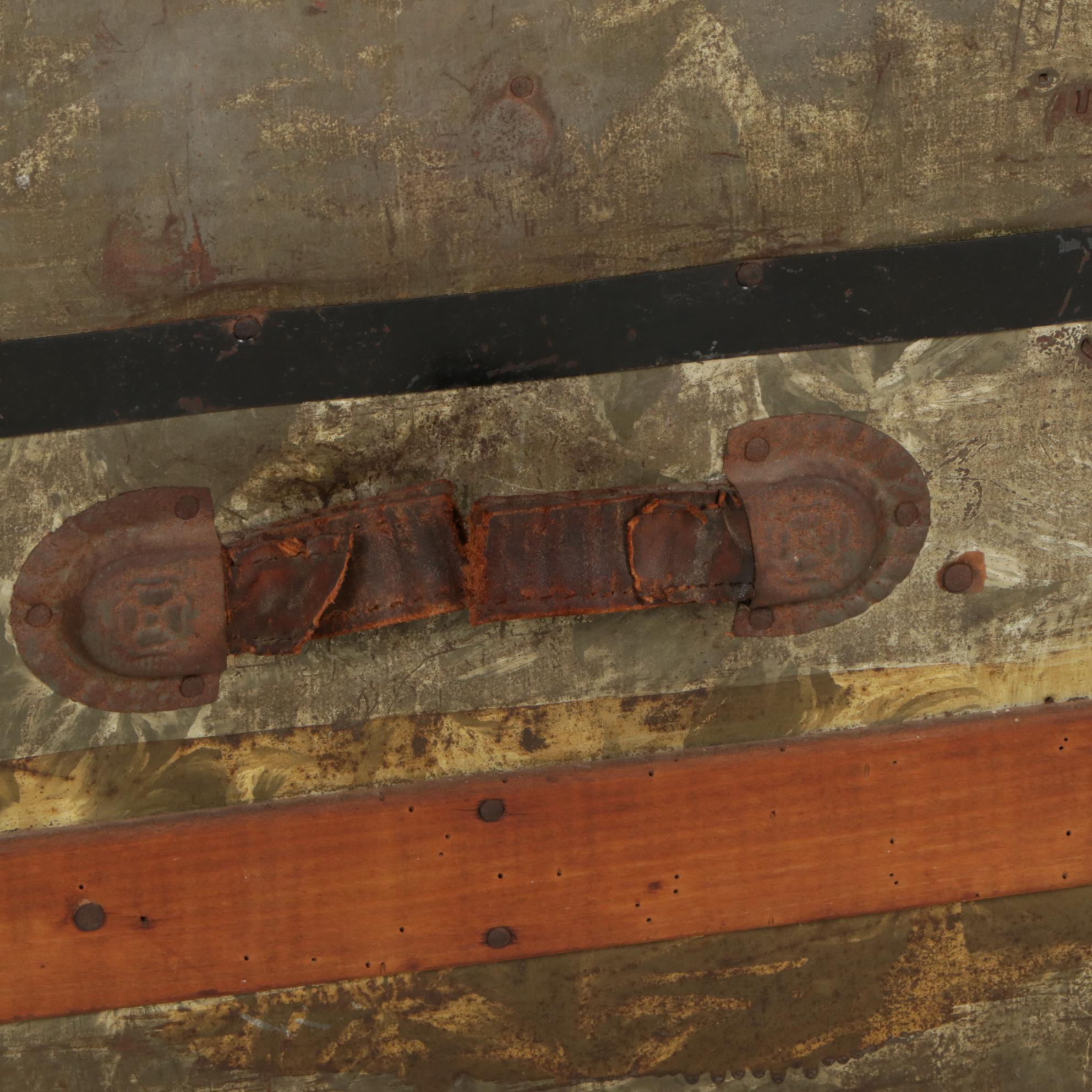 Victorian Era Metal-Clad Dome Top Steamer Trunk, Late 19th C.