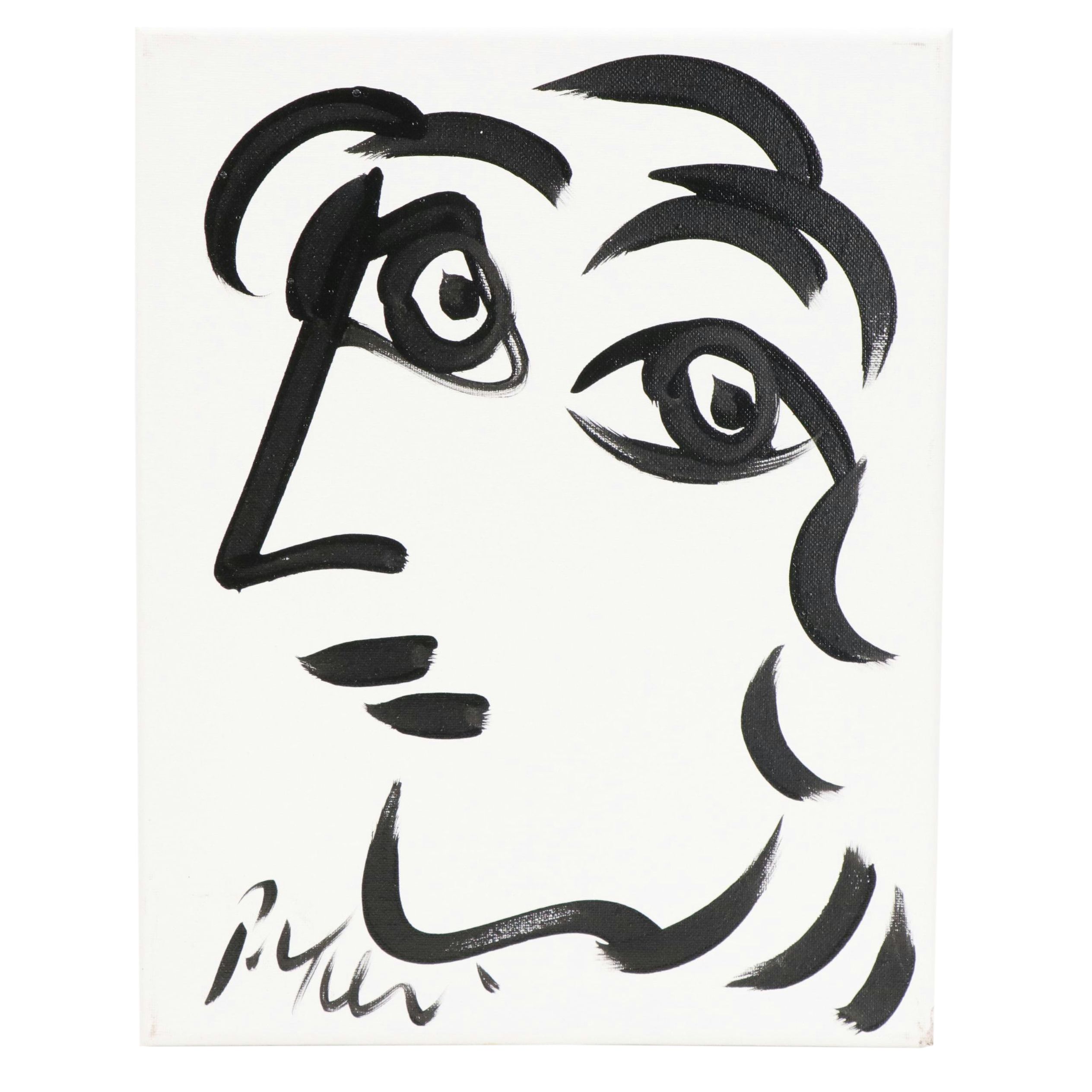 Peter Keil Abstract Portrait Acrylic Painting