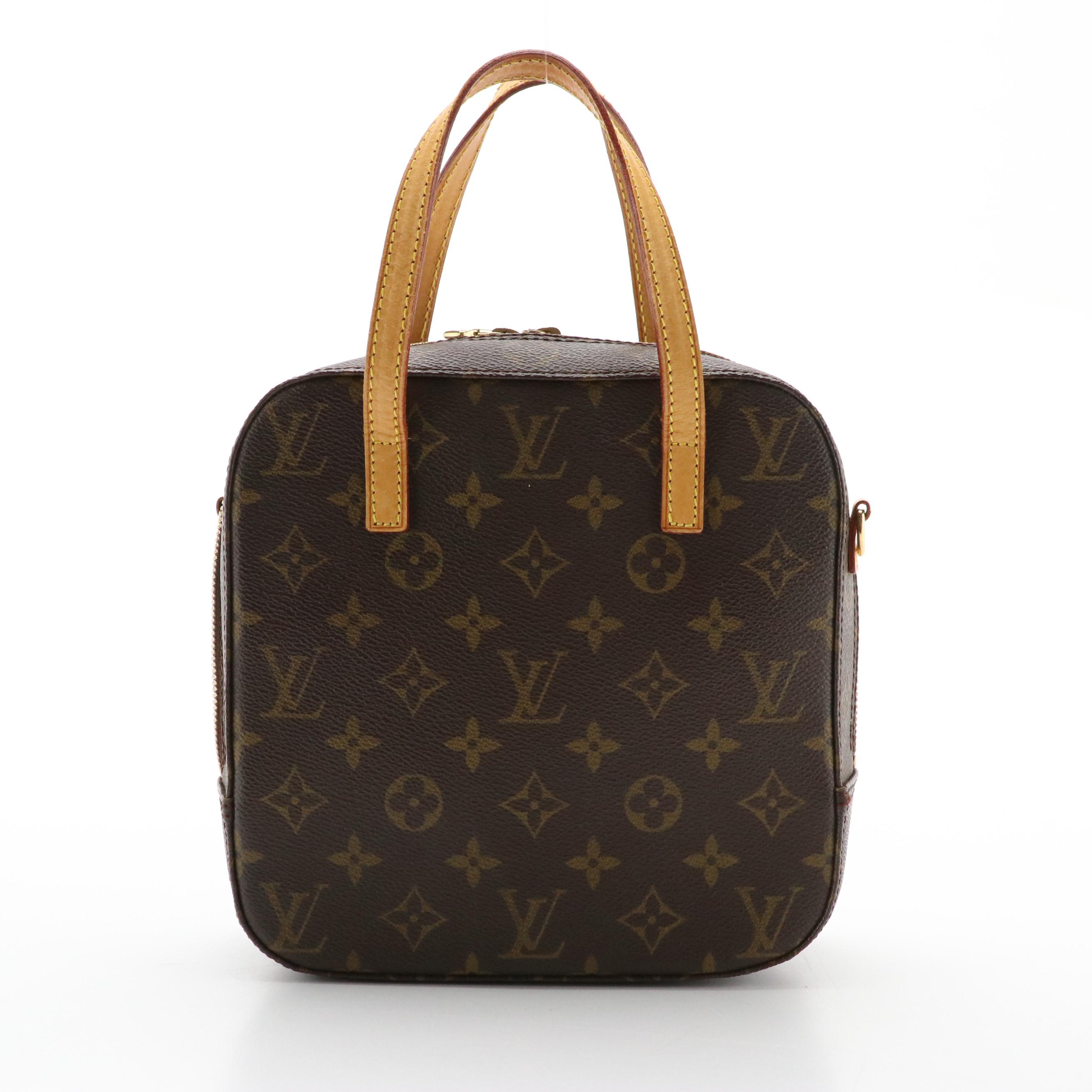 Louis Vuitton Spontini Handbag in Monogram Canvas and Vachetta Leather