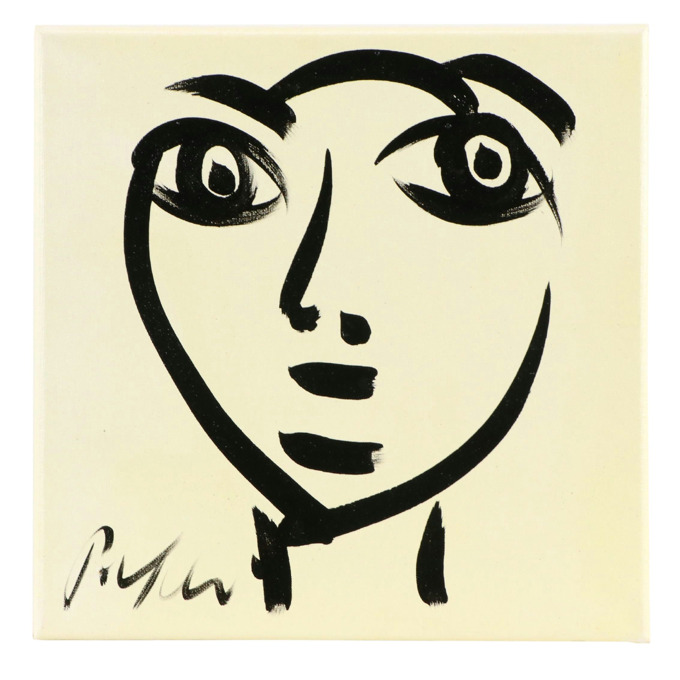 Peter Keil Abstract Portrait Acrylic Painting