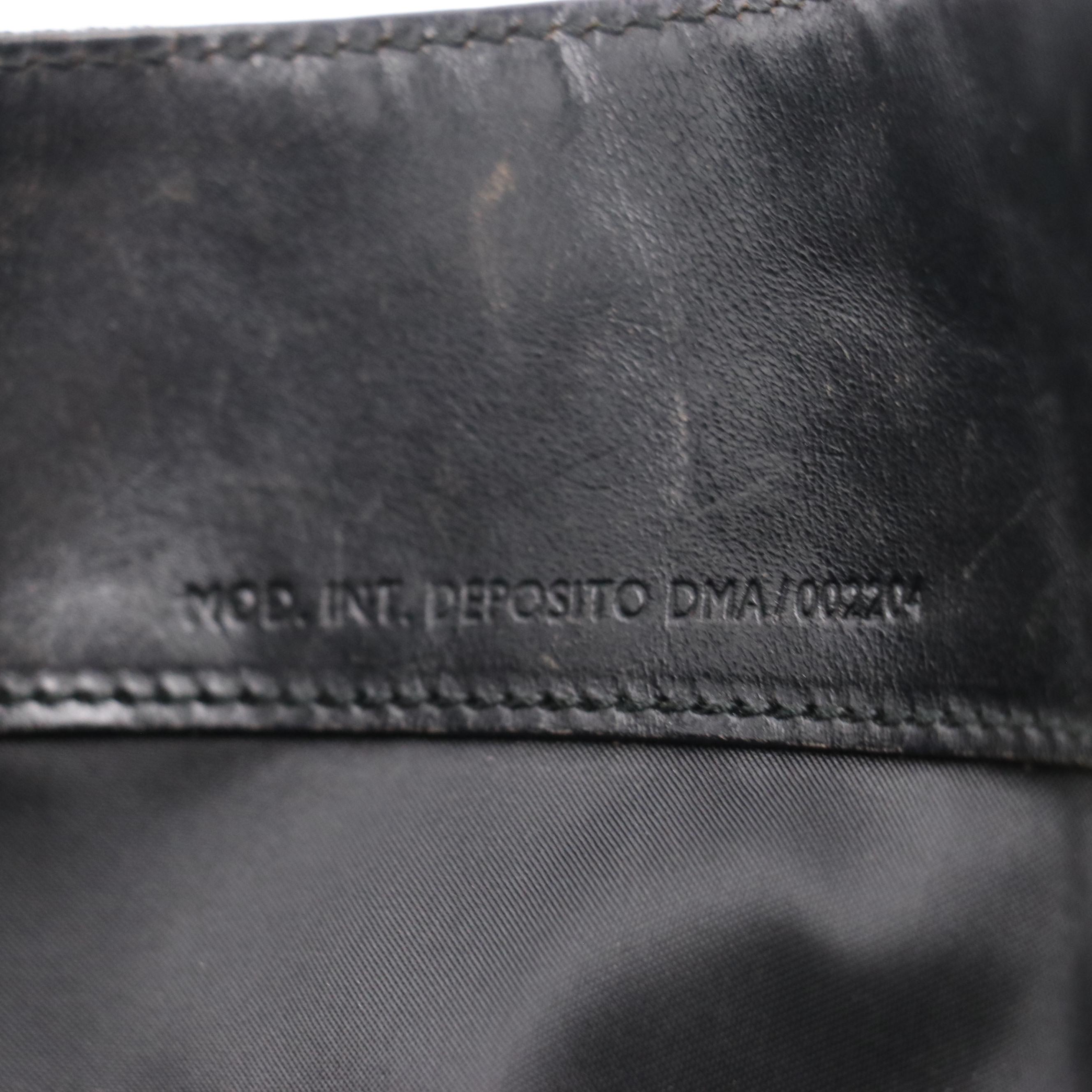 Gucci Bamboo Handle Two-Way Bag in Black Canvas and Leather Trim