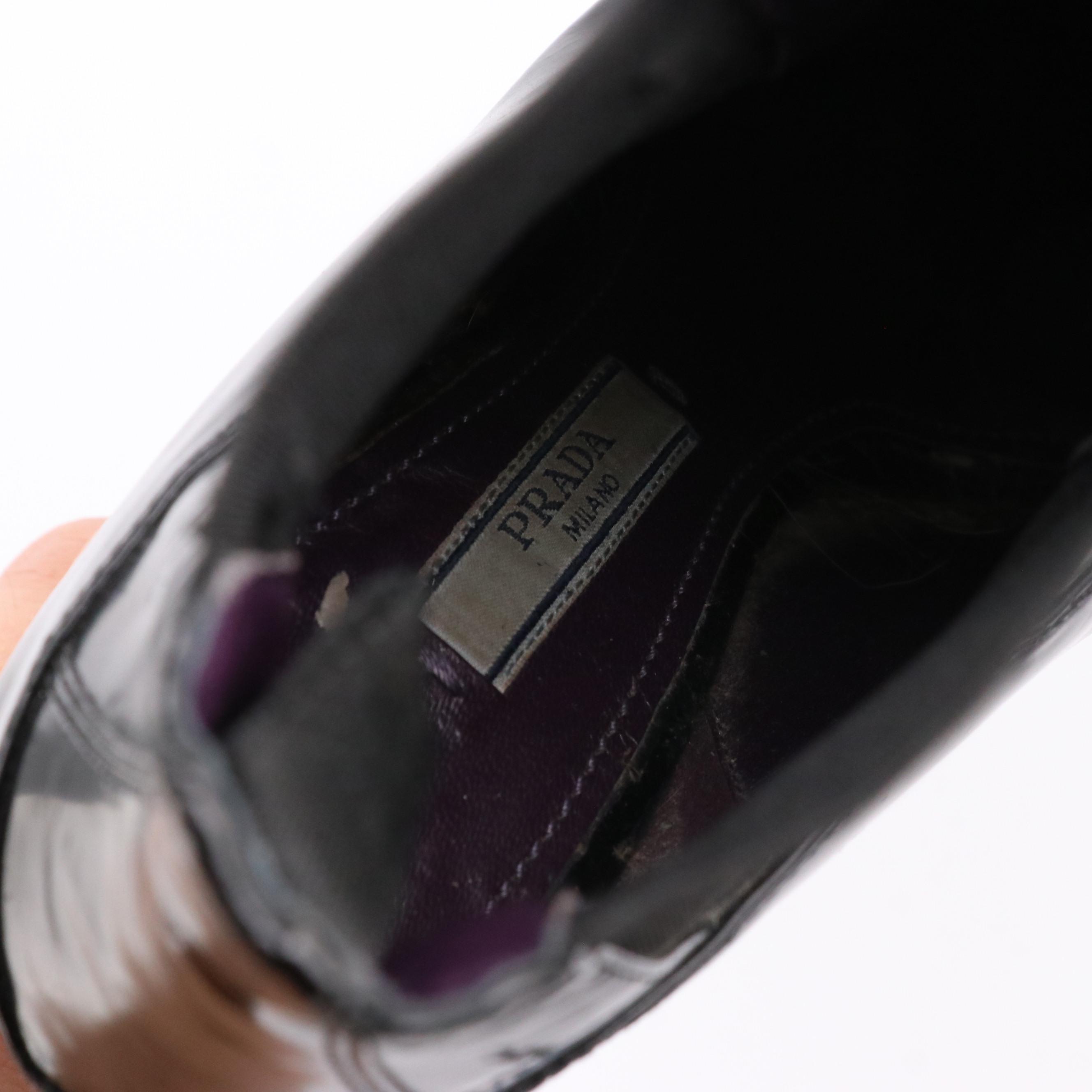 Prada Black Leather Chunky Platform Boots