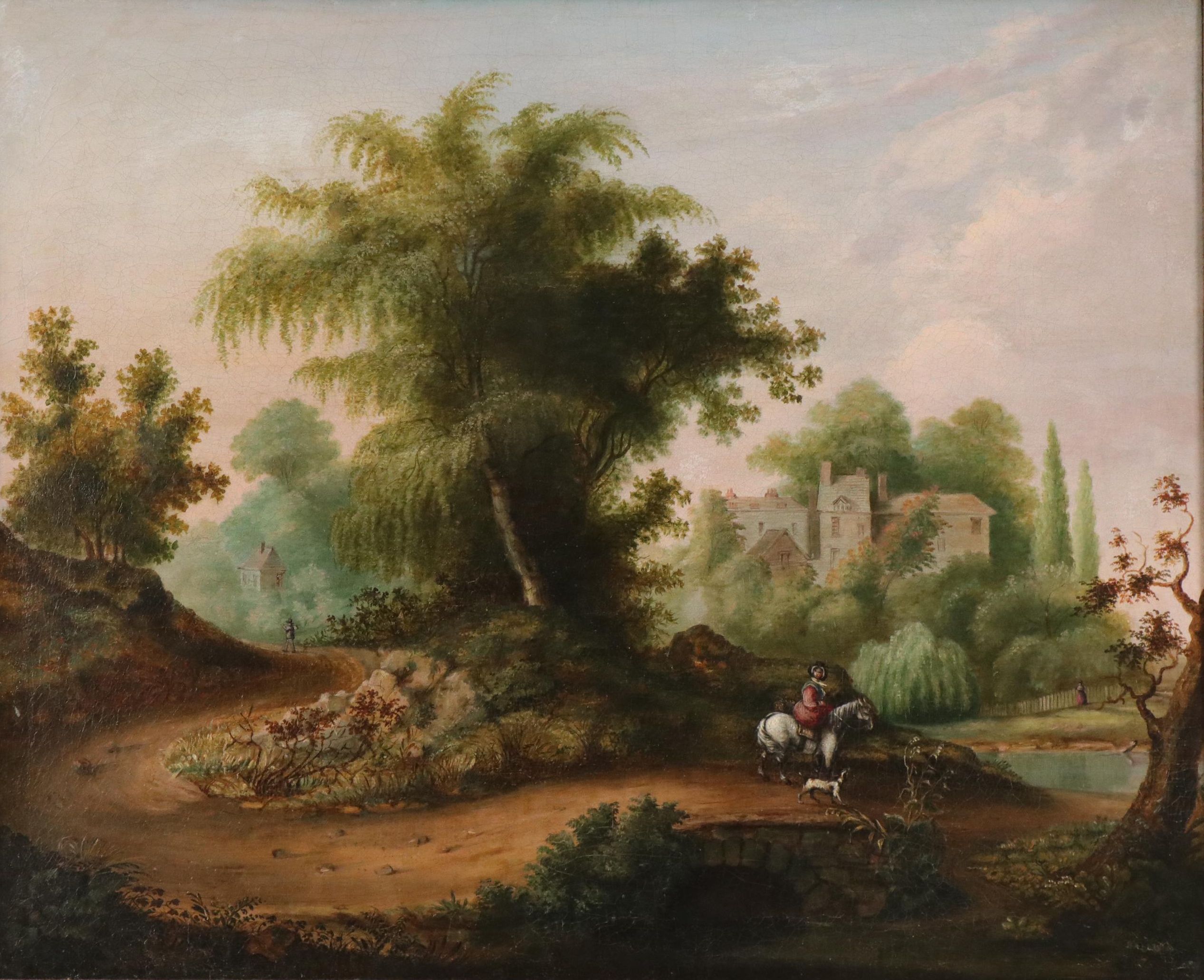 Scenic Oil Painting Attributed to Almon Baldwin "Cincinnati," 1841