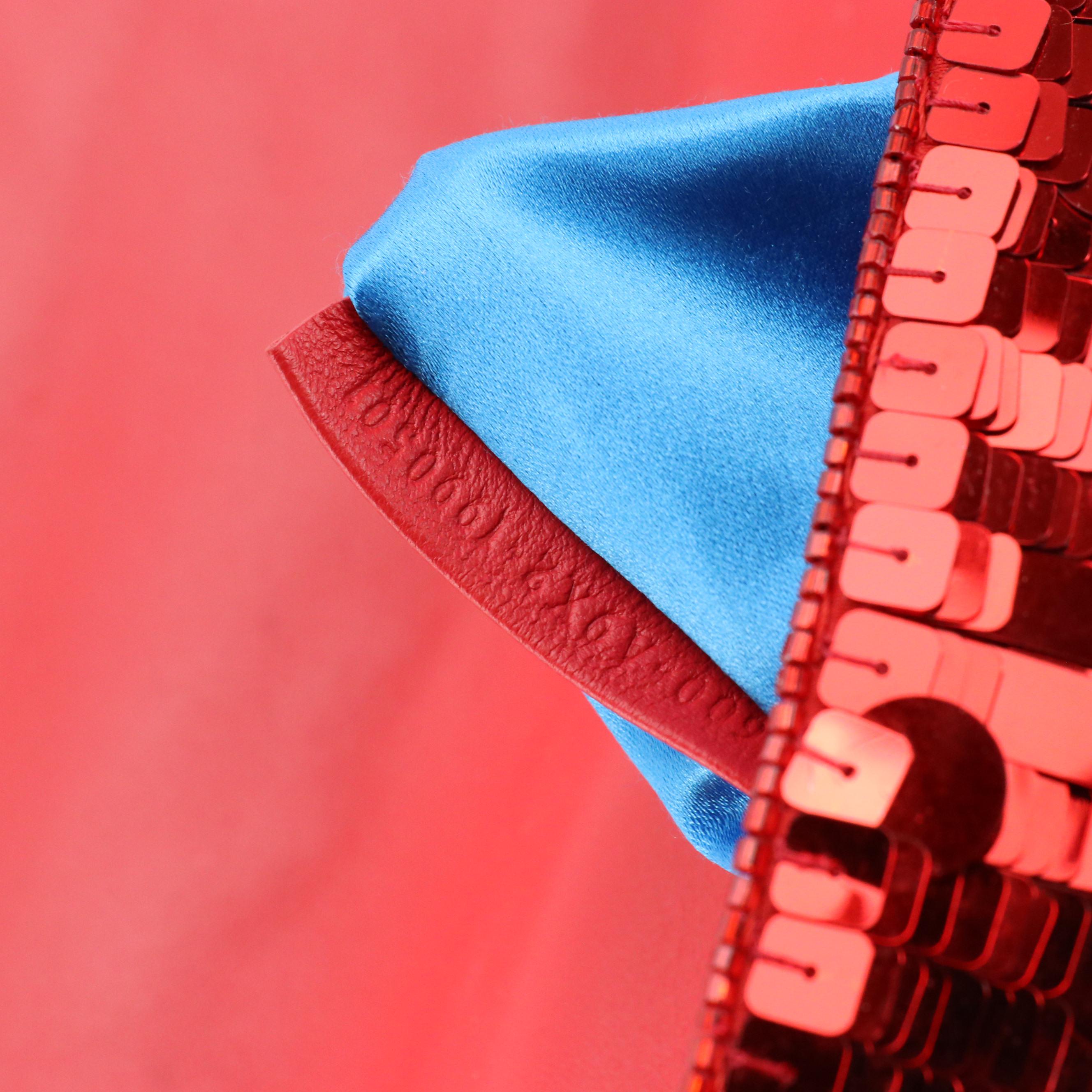 Fendi Red Paillette Sequin Embellished Baguette Handbag