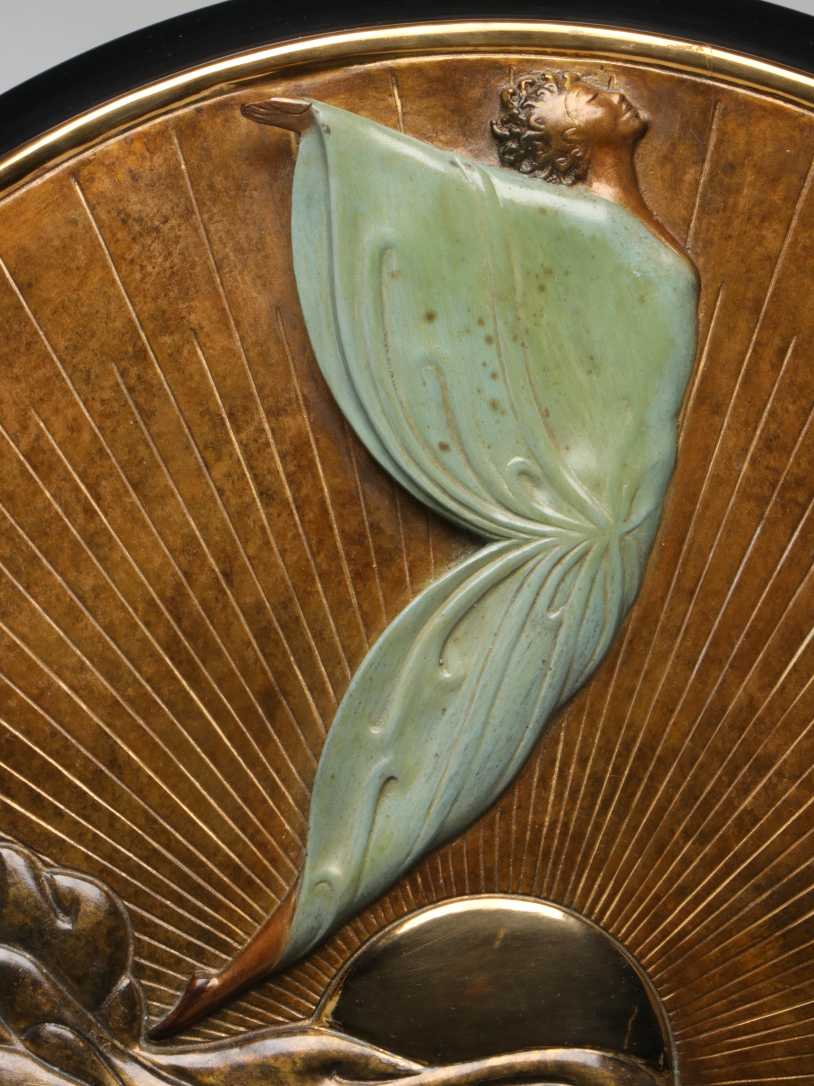 Erté Patinated Bronze Table Vanity Mirror "Transcendence," 1984