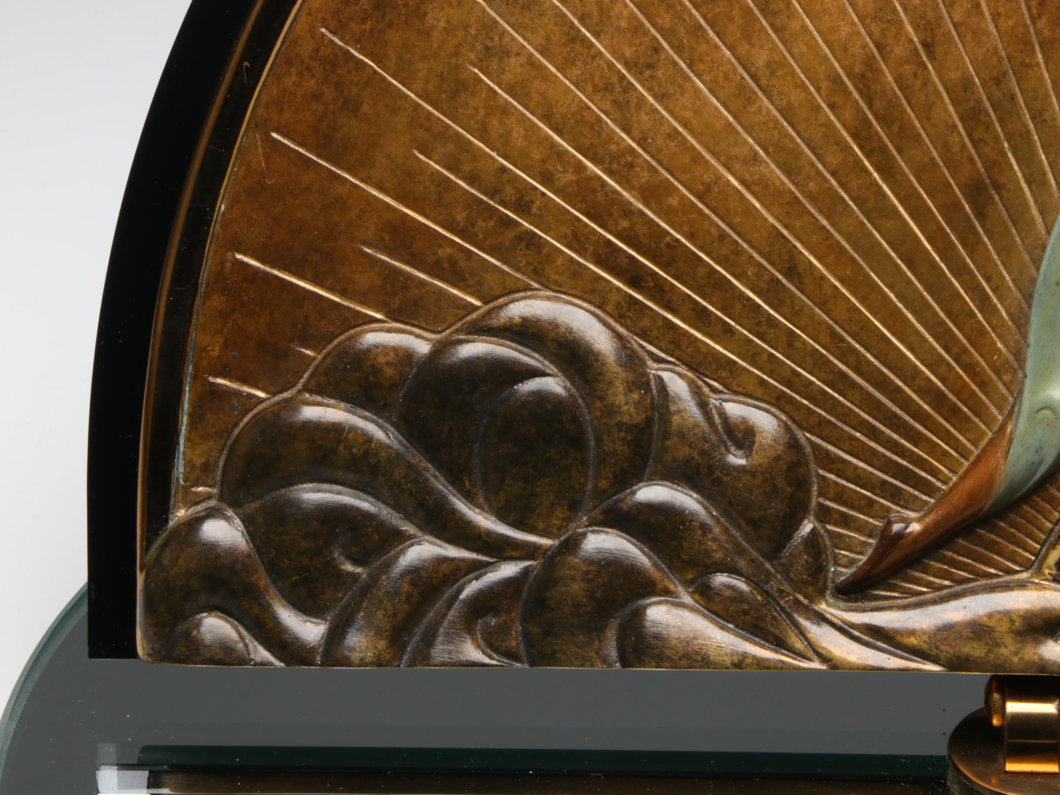 Erté Patinated Bronze Table Vanity Mirror "Transcendence," 1984