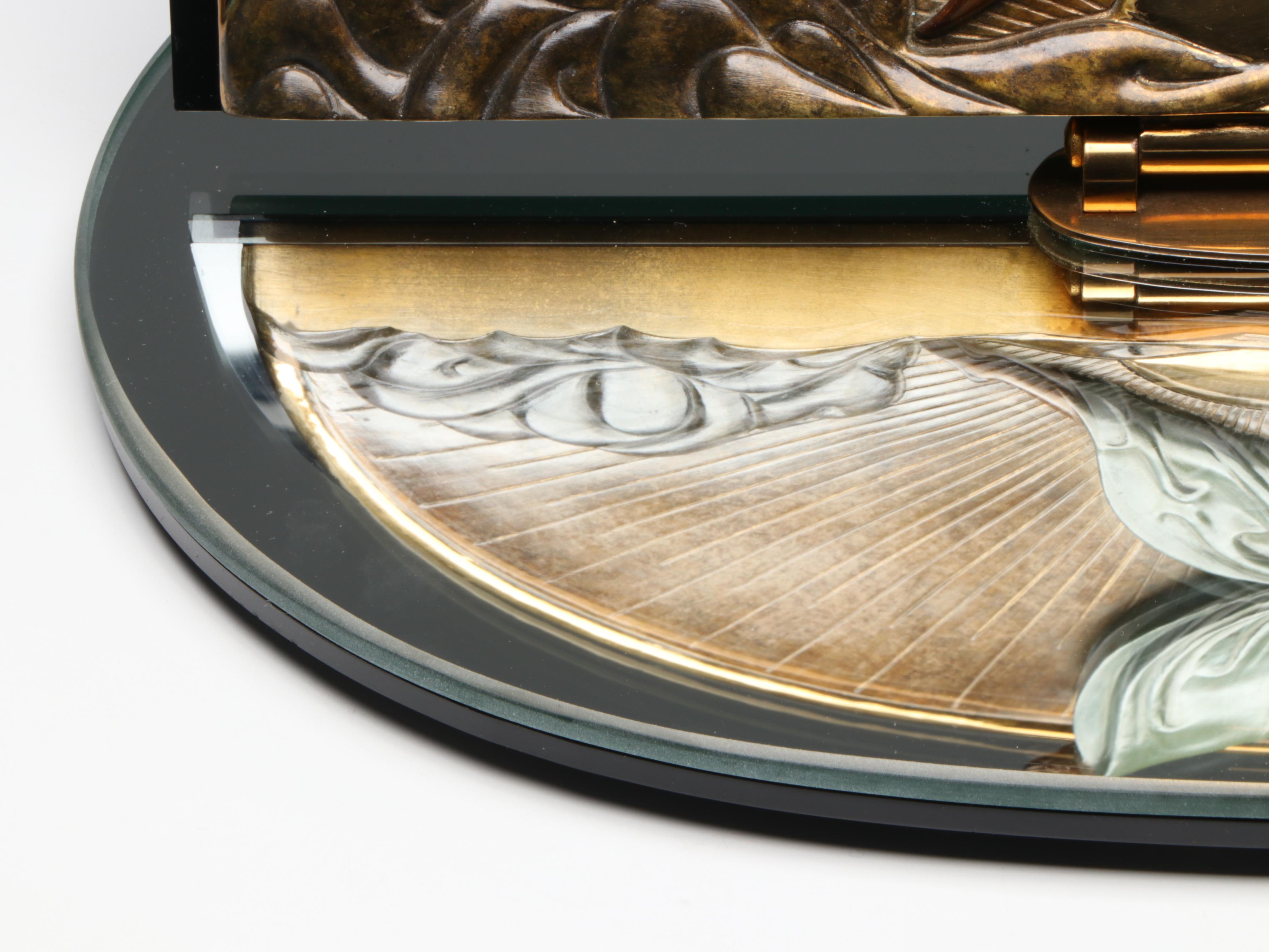 Erté Patinated Bronze Table Vanity Mirror "Transcendence," 1984