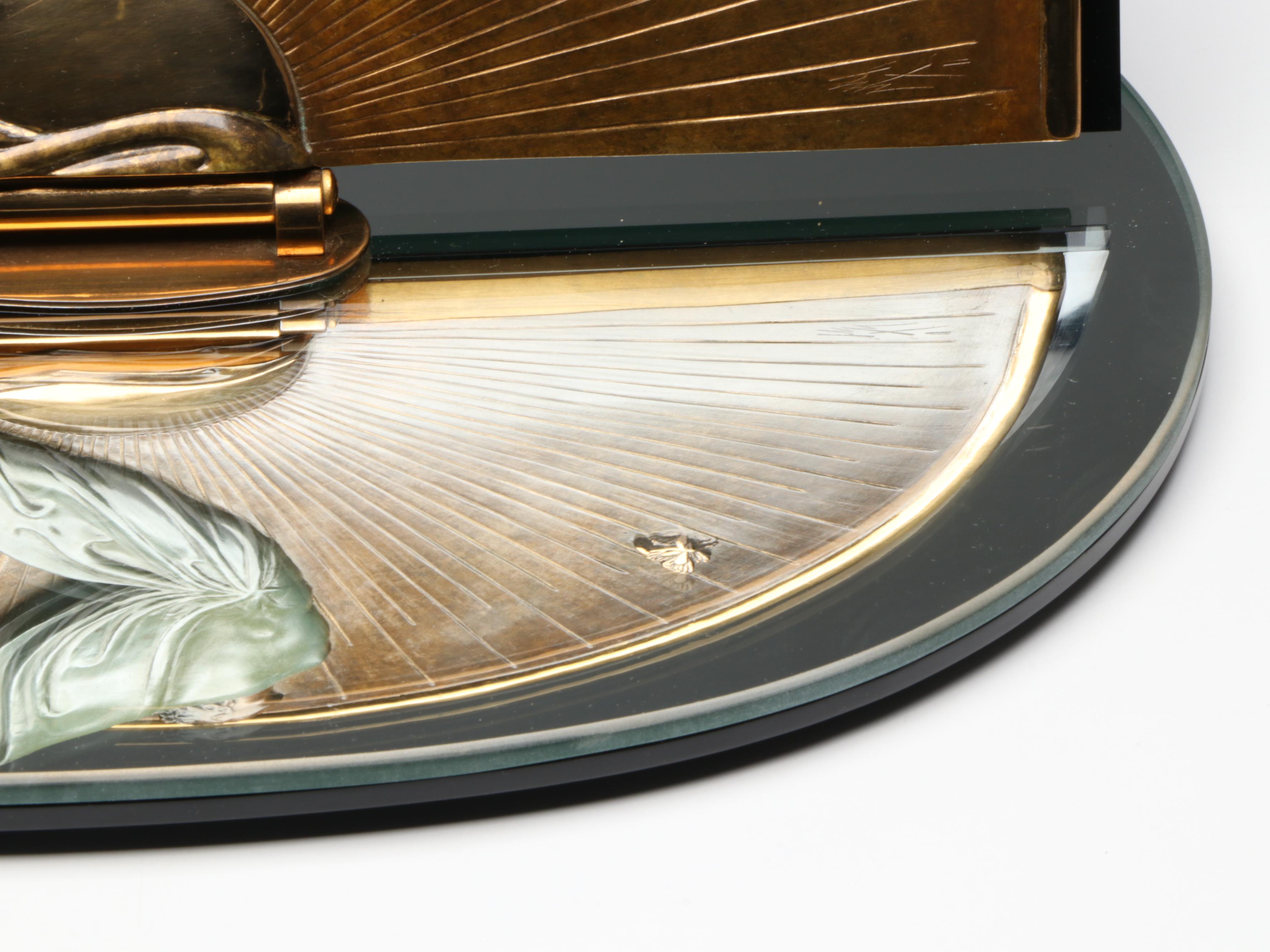 Erté Patinated Bronze Table Vanity Mirror "Transcendence," 1984