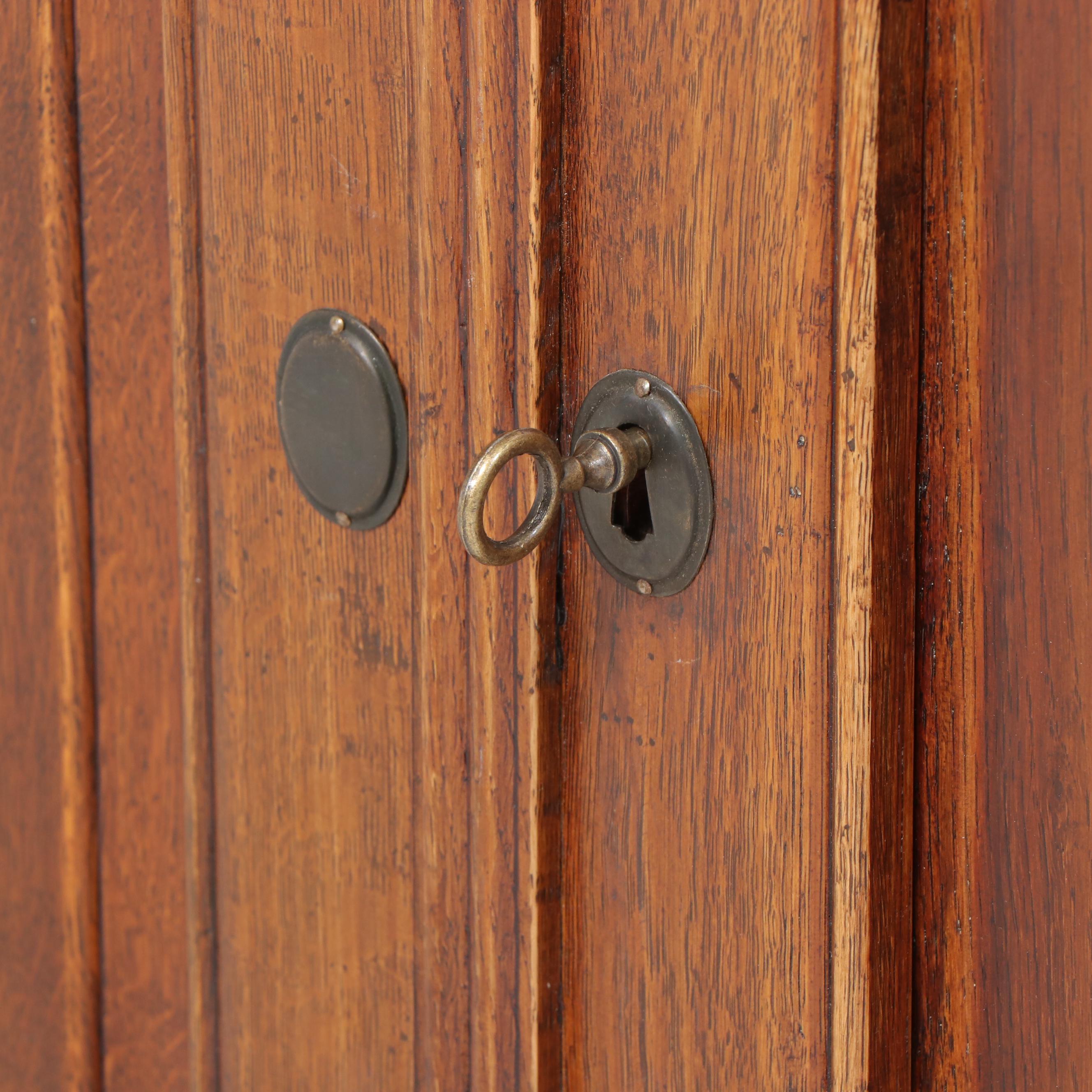 Sarreid Monumental Oak-Veneered Library Bookcase with Ladder