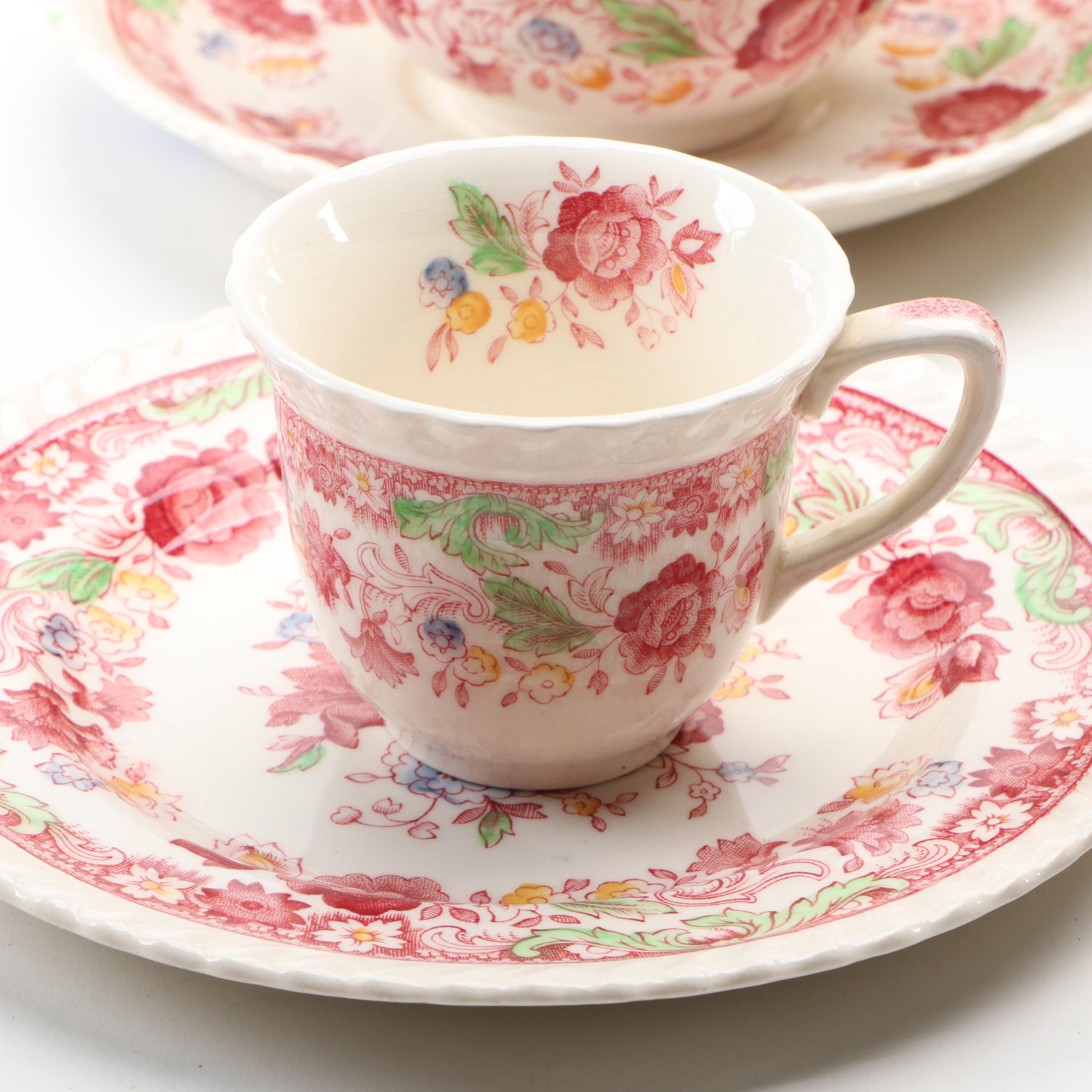 Johnson Bros. "Winchester" Polychrome Ceramic Transferware Dinnerware
