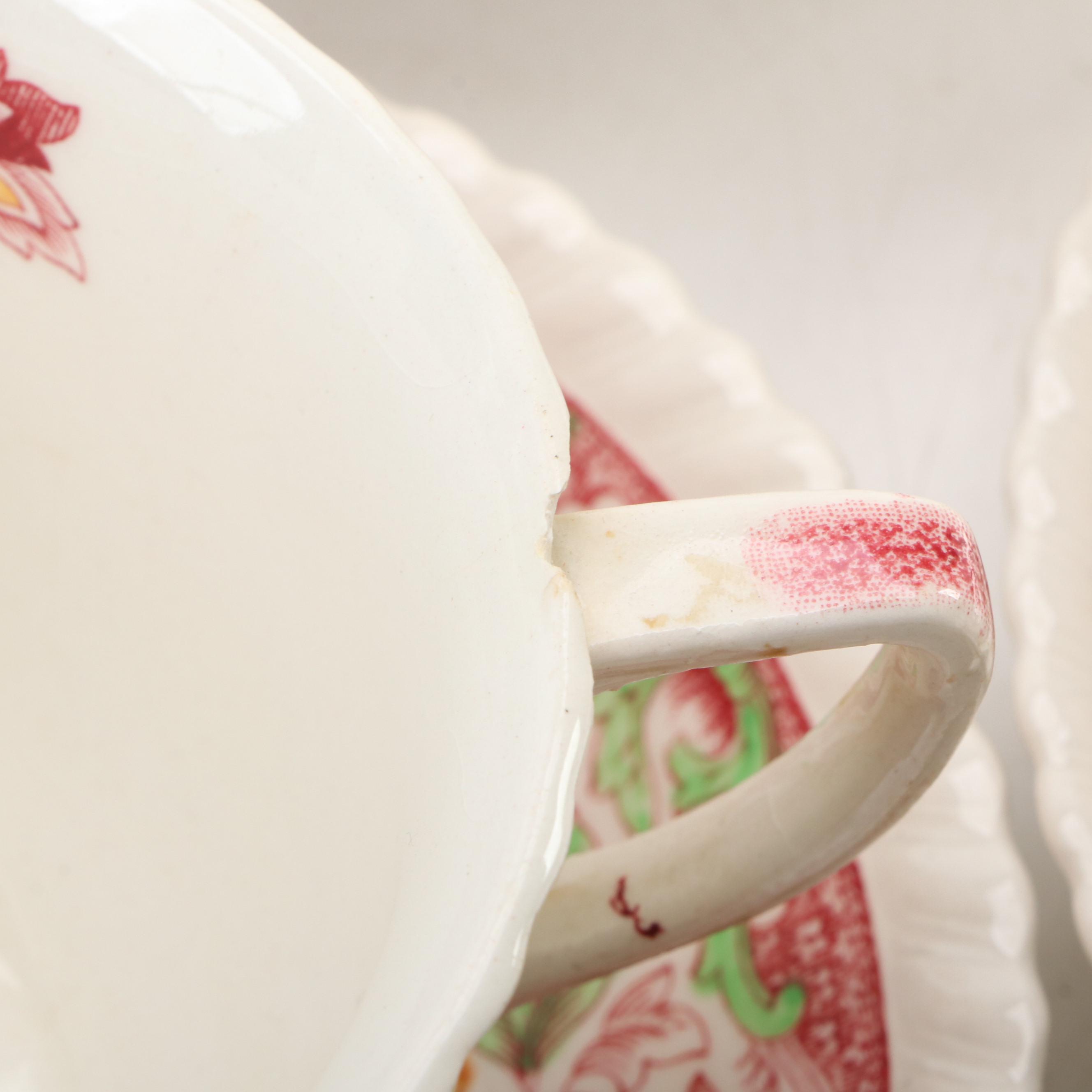 Johnson Bros. "Winchester" Polychrome Ceramic Transferware Dinnerware