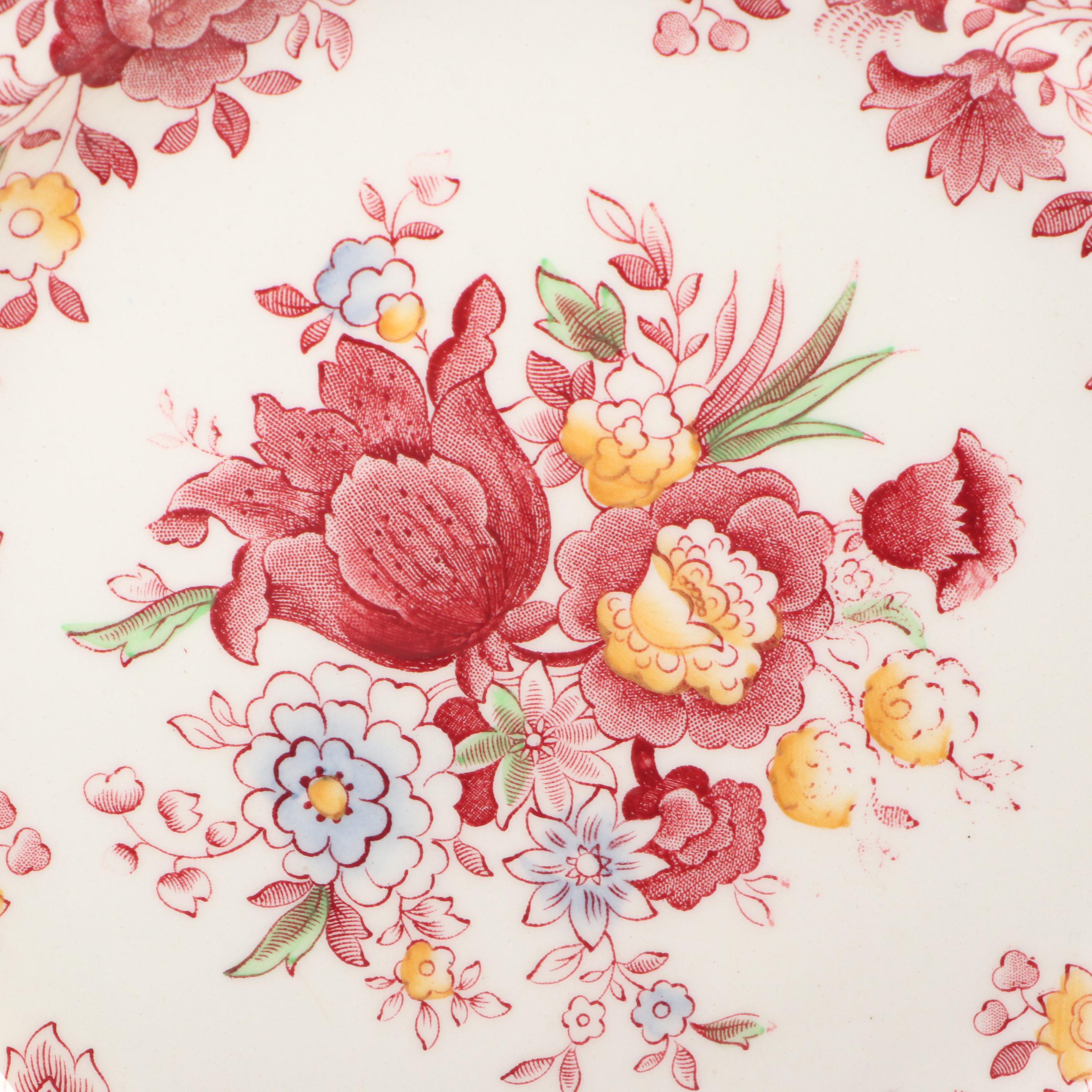 Johnson Bros. "Winchester" Polychrome Ceramic Transferware Dinnerware