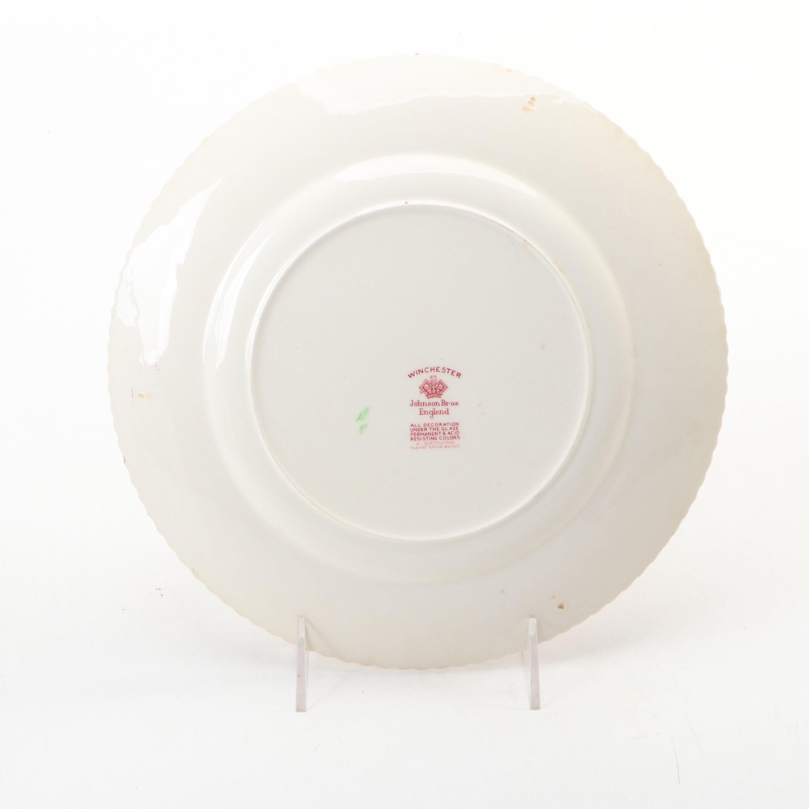 Johnson Bros. "Winchester" Polychrome Ceramic Transferware Dinnerware