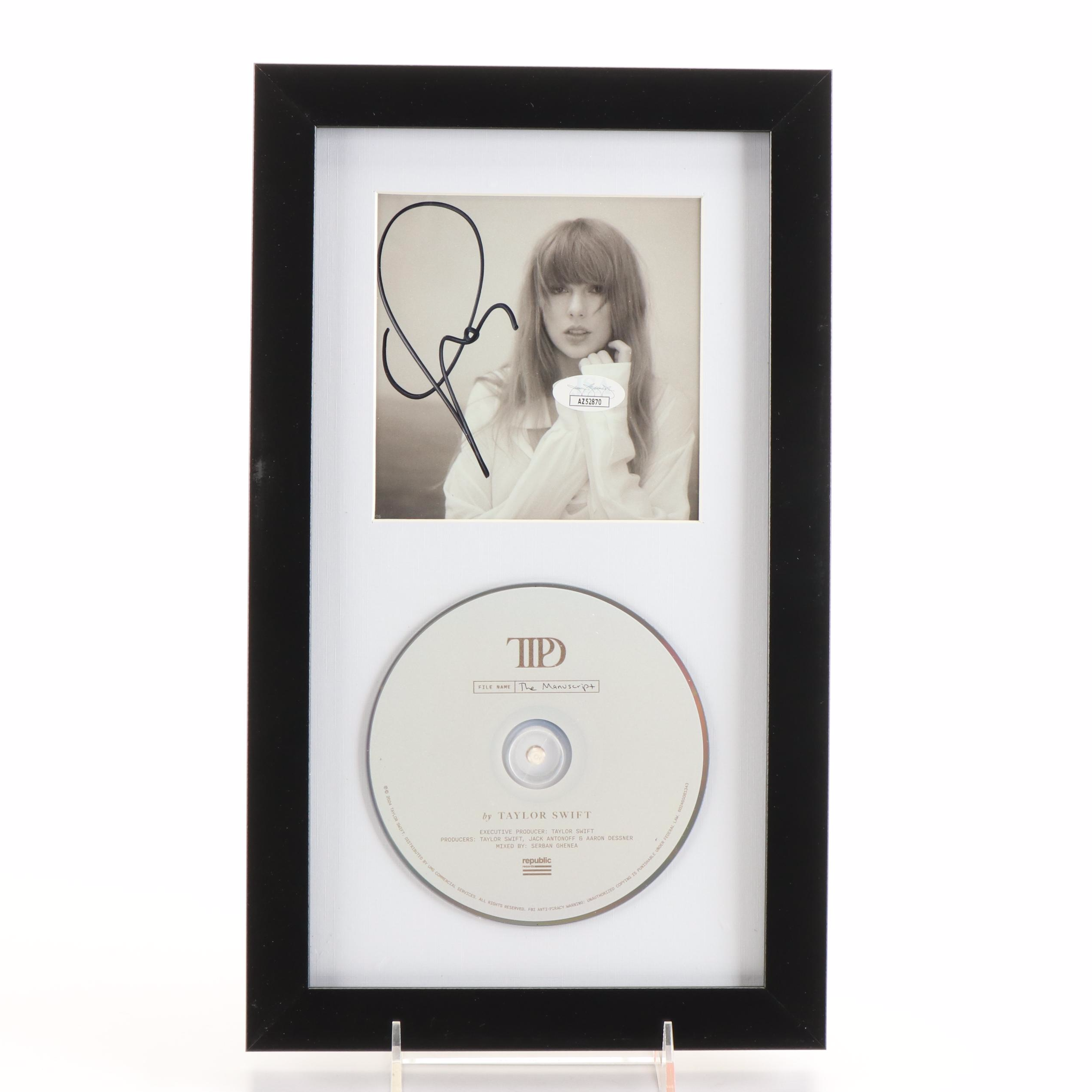 Taylor Swift Signed "The Tortured Poets Department" CD Card in Frame, JSA