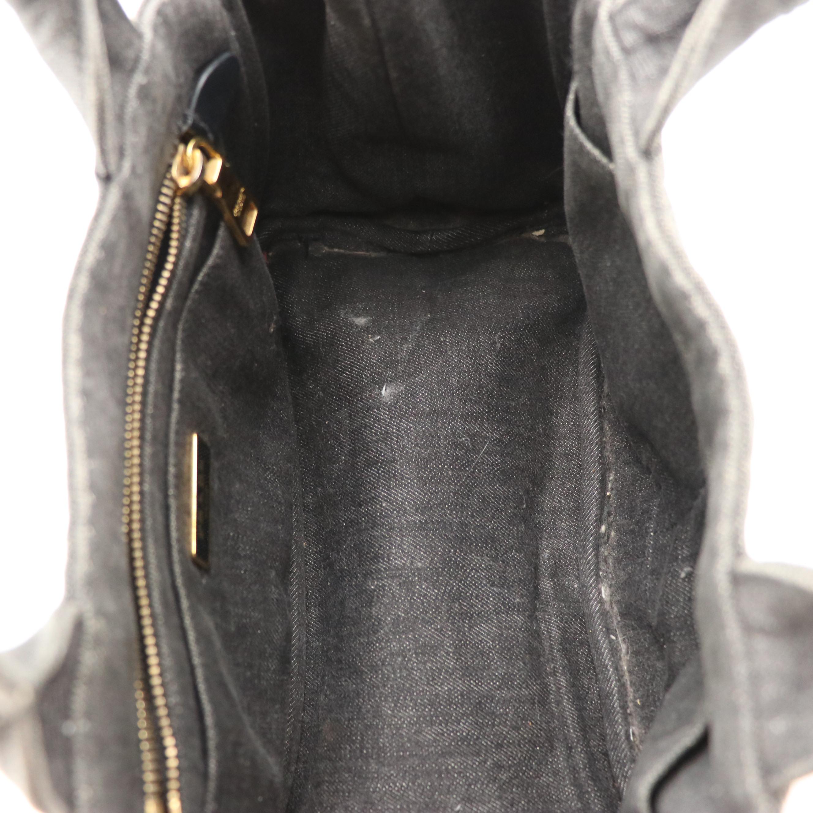 Prada Canapa Logo Handbag in Dark Denim