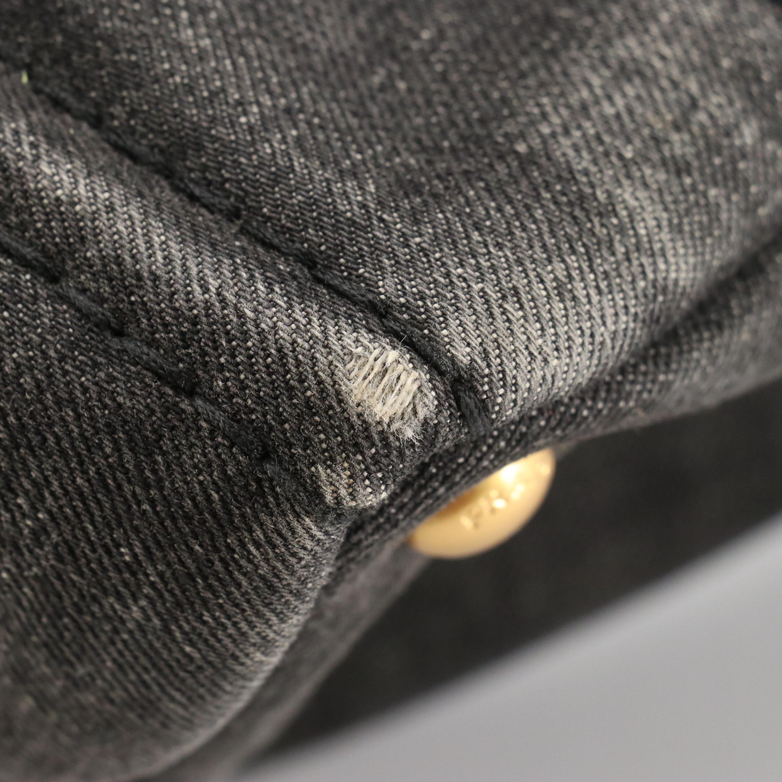 Prada Canapa Logo Handbag in Dark Denim