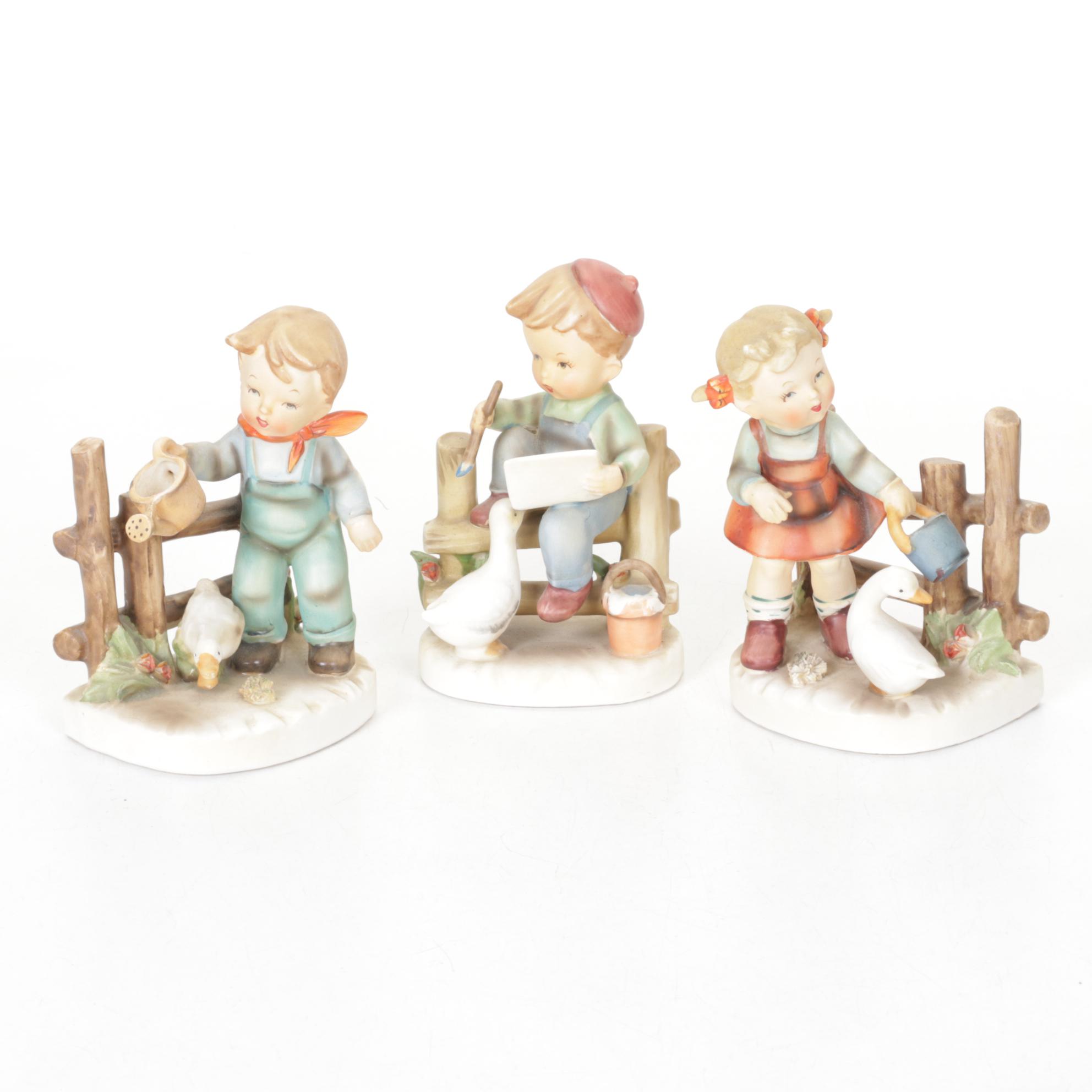 Erich Stauffer "Backyard Harmony" & Other Springtime Glazed Porcelain Figurines