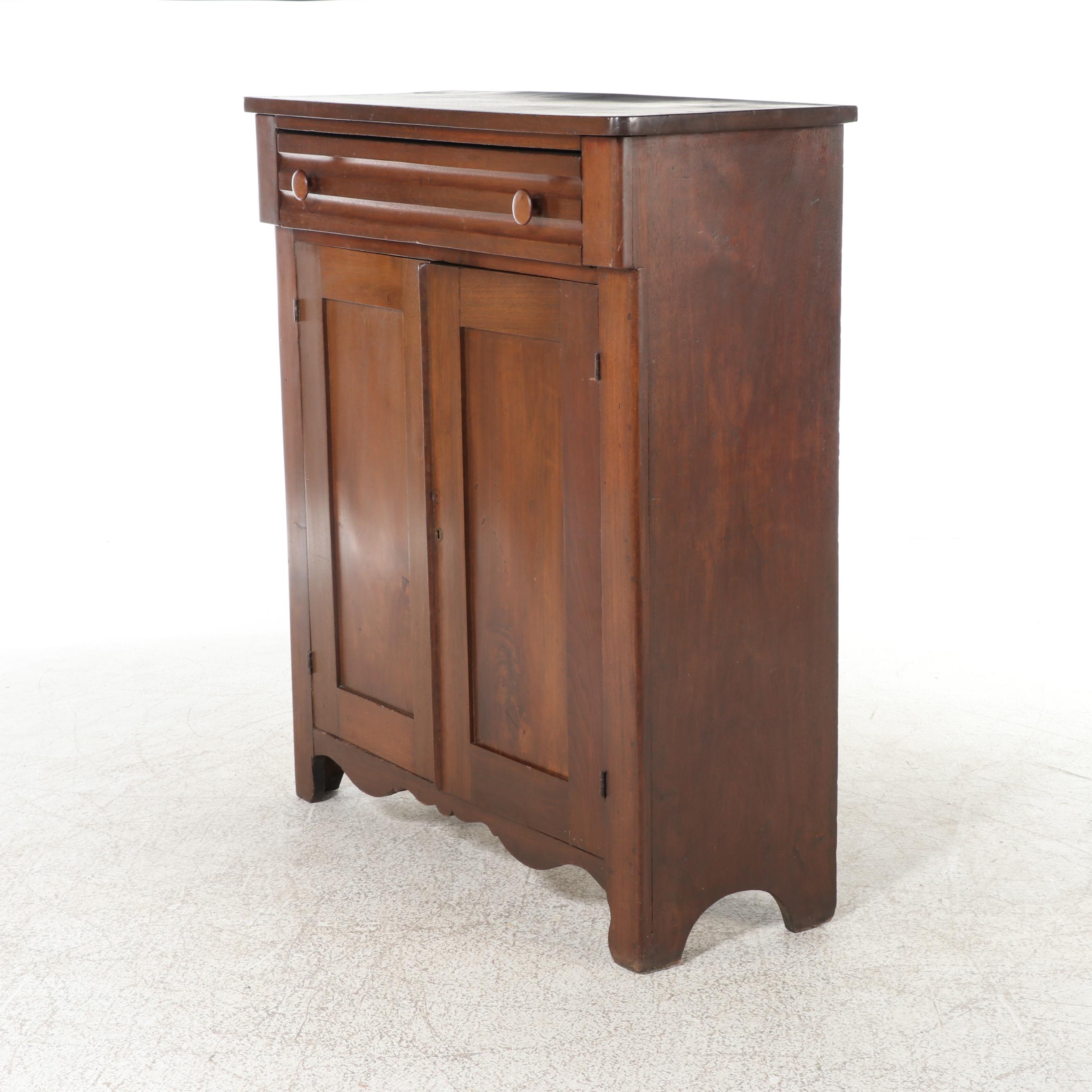American Primitive Walnut Jelly Cupboard, 19th Century