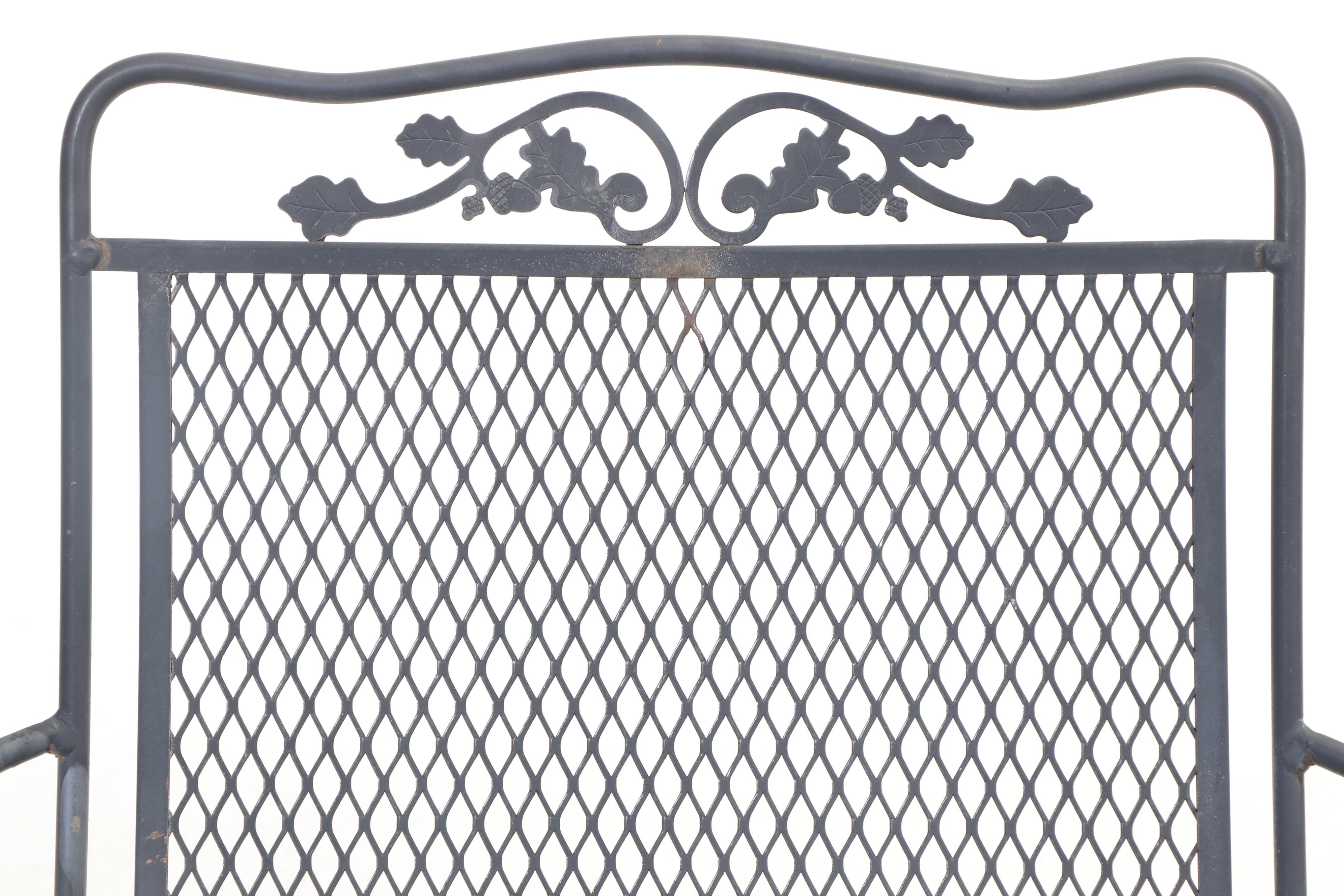 Seven-Piece Modernist Iron & Wire Mesh Patio Lounge Set, Incl. Sam Blount Co.