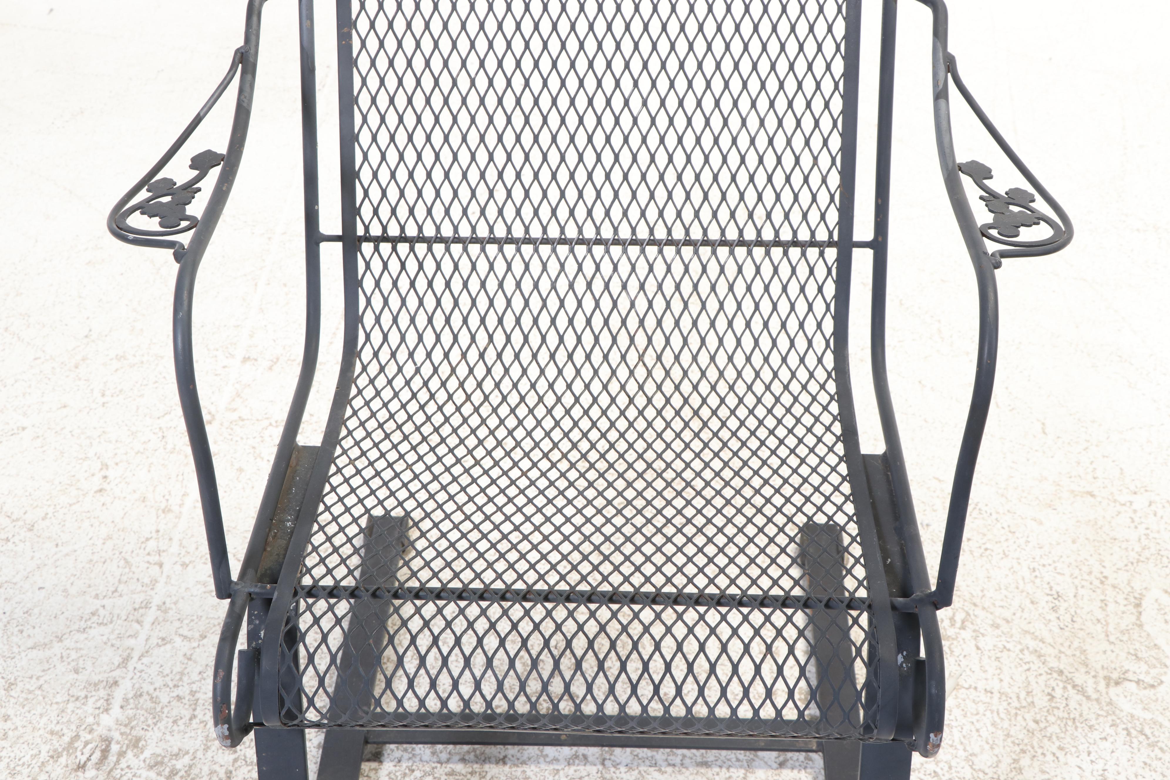 Seven-Piece Modernist Iron & Wire Mesh Patio Lounge Set, Incl. Sam Blount Co.