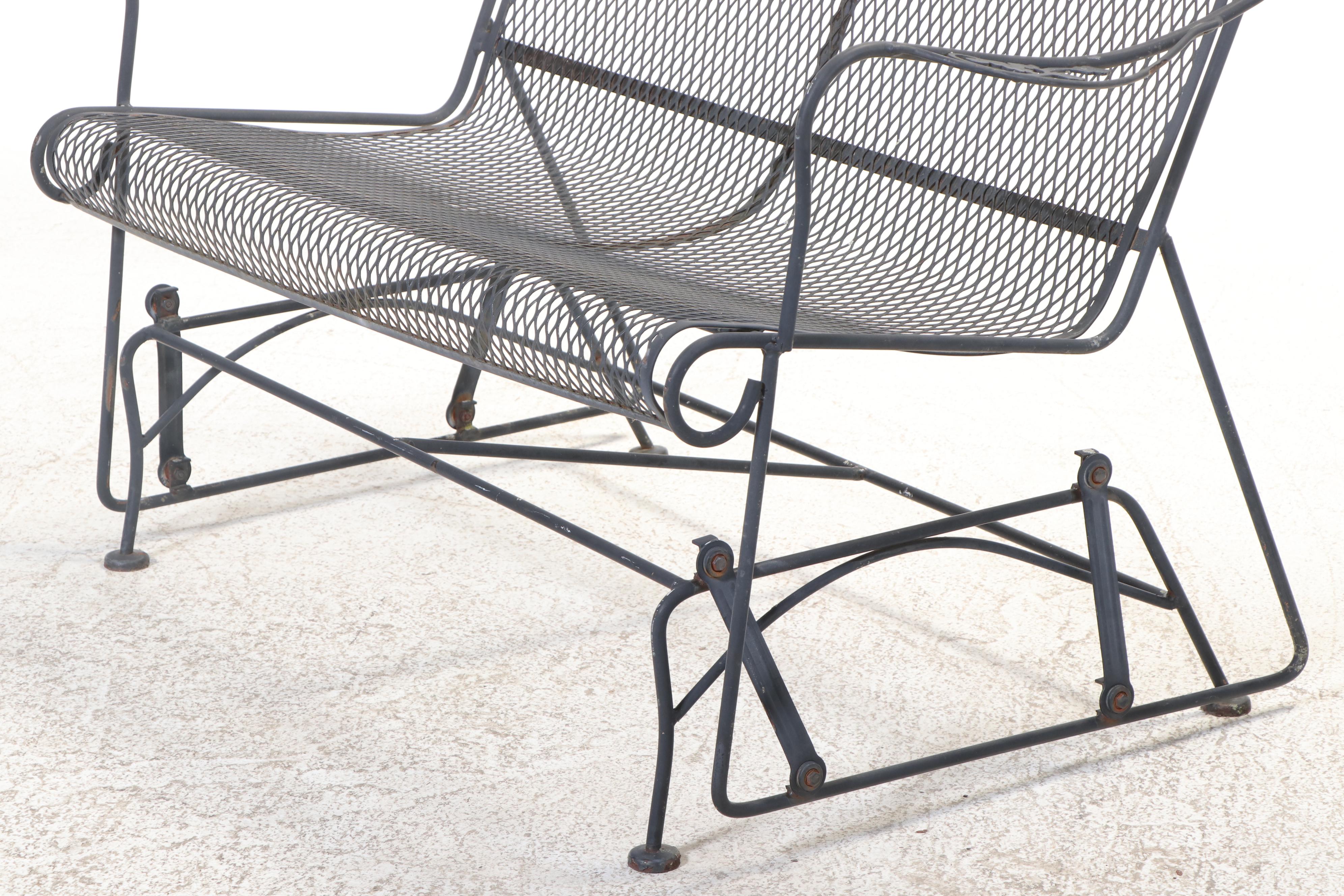 Seven-Piece Modernist Iron & Wire Mesh Patio Lounge Set, Incl. Sam Blount Co.