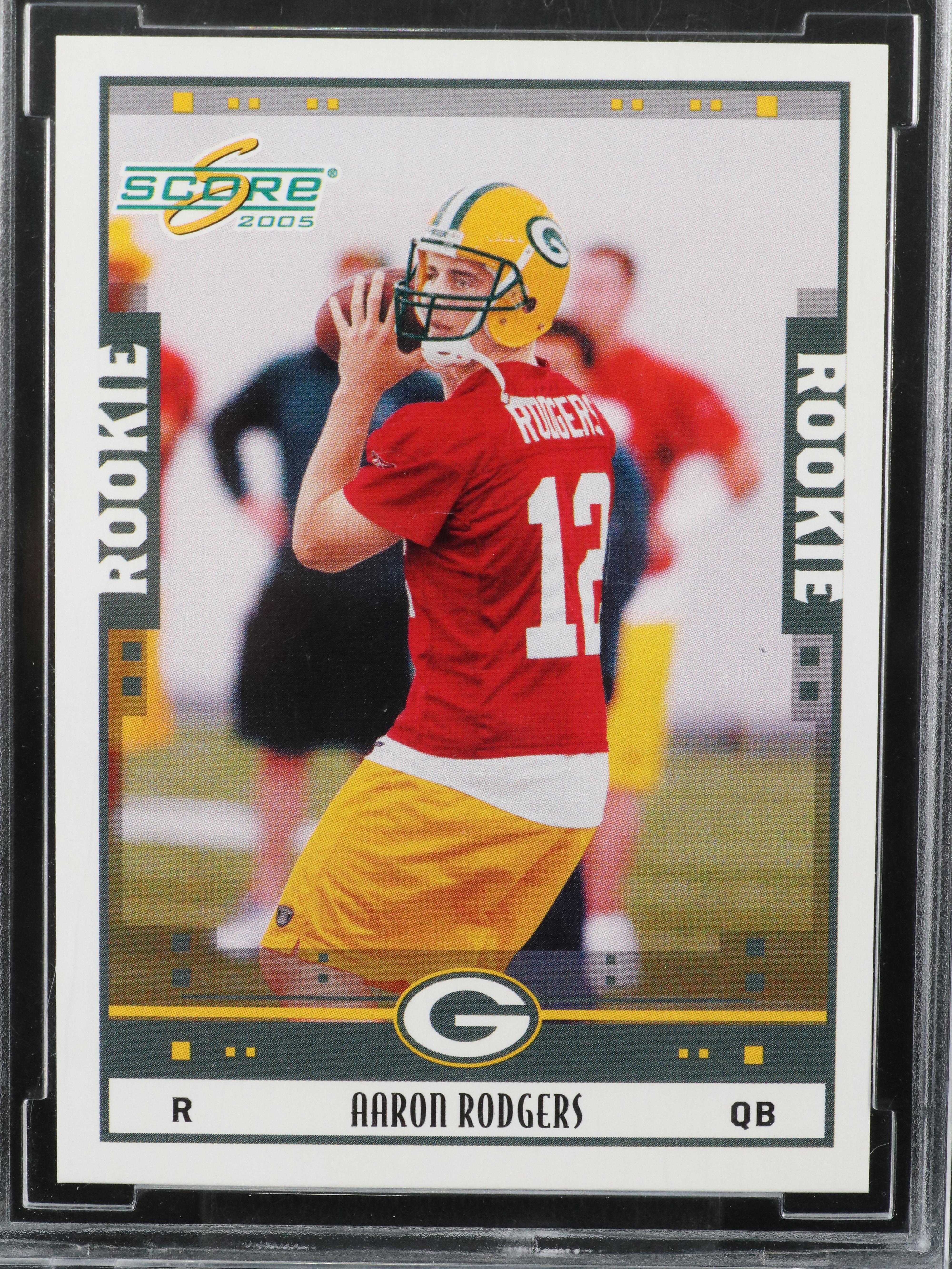 2005 Score Aaron Rodgers Glossy Rookie Football Card Graded BCCG 10