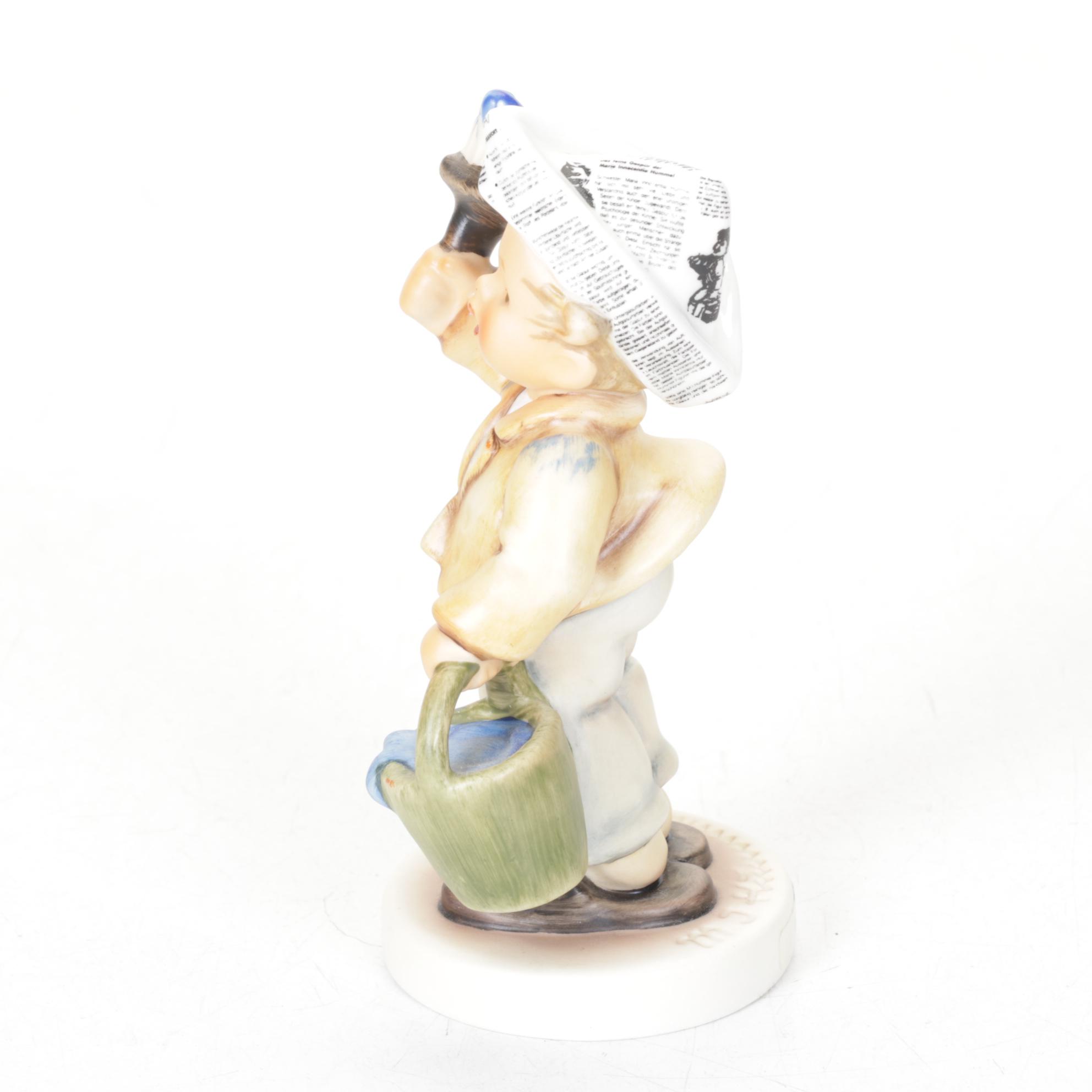 Goebel "One Coat or Two?" and "Little Miss Mail Carrier" Hummel Porcelain Pair