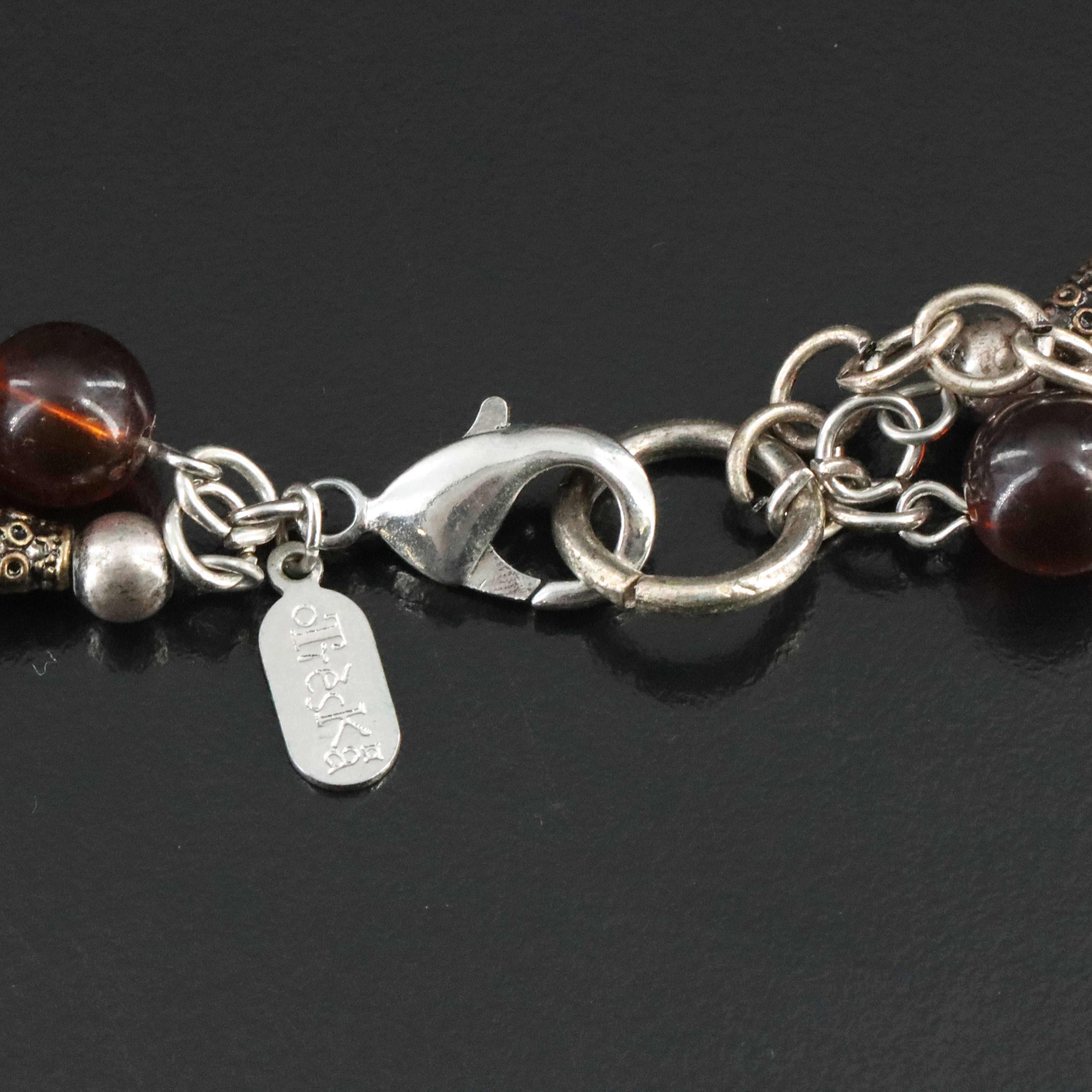 Trèska Necklace Featuring Agate, Wood and Glass