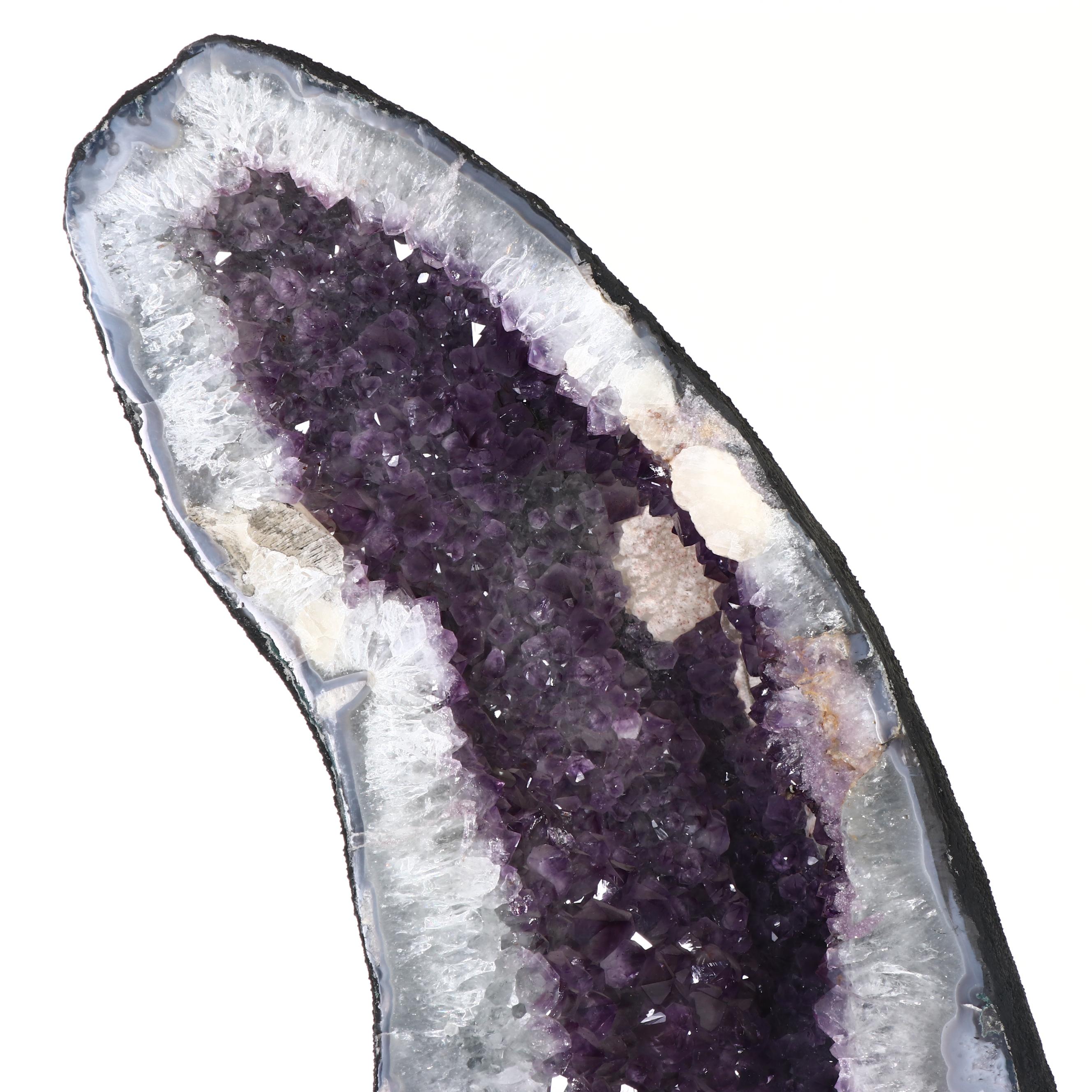 Brazilian Amethyst Geode Butterfly Wings on Stand
