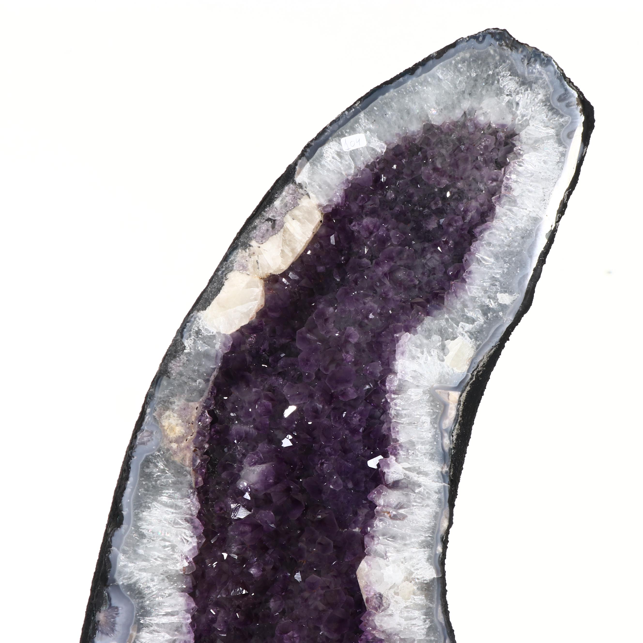 Brazilian Amethyst Geode Butterfly Wings on Stand