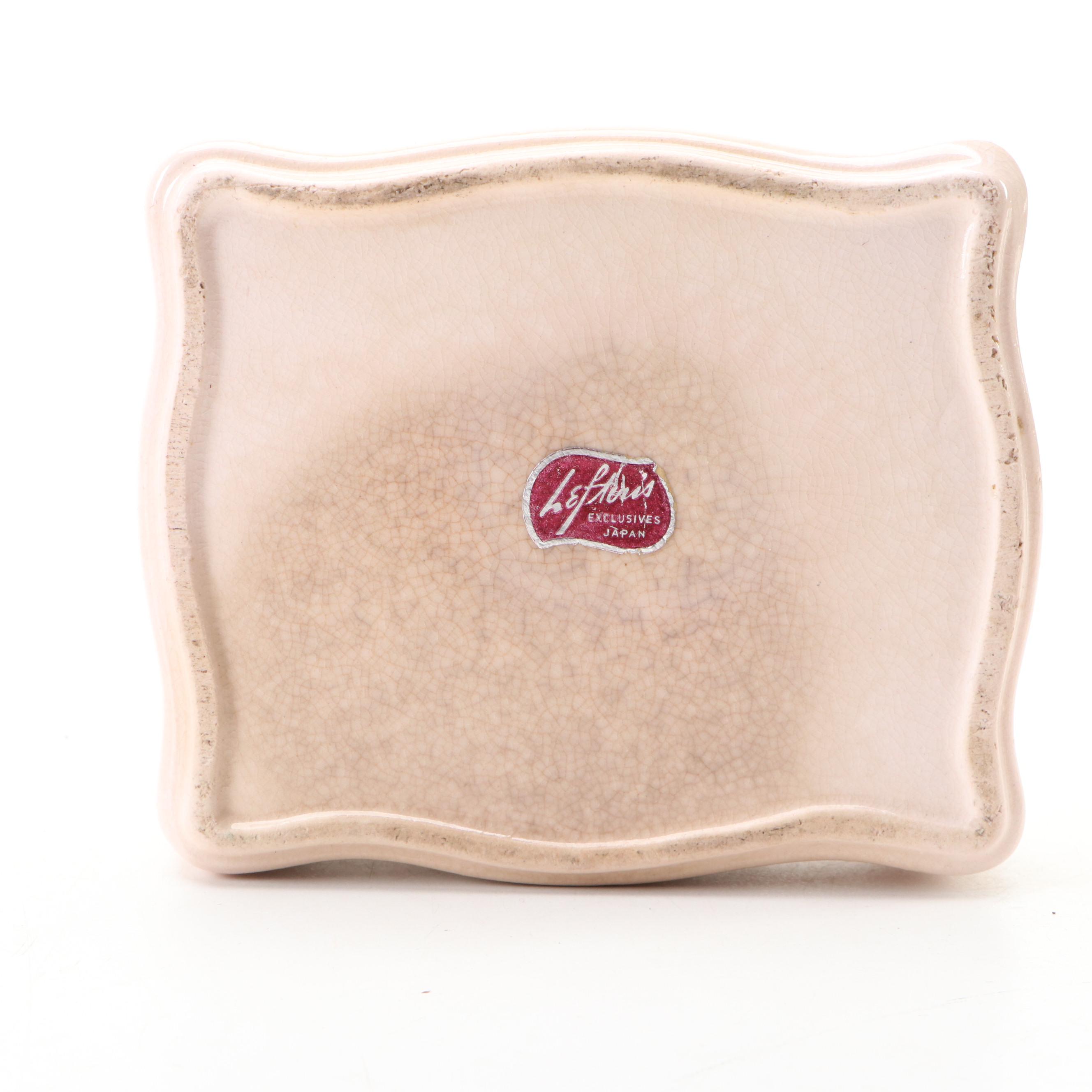 Lefton Porcelain & Other Floral Boxes, Ashtray and Figurine