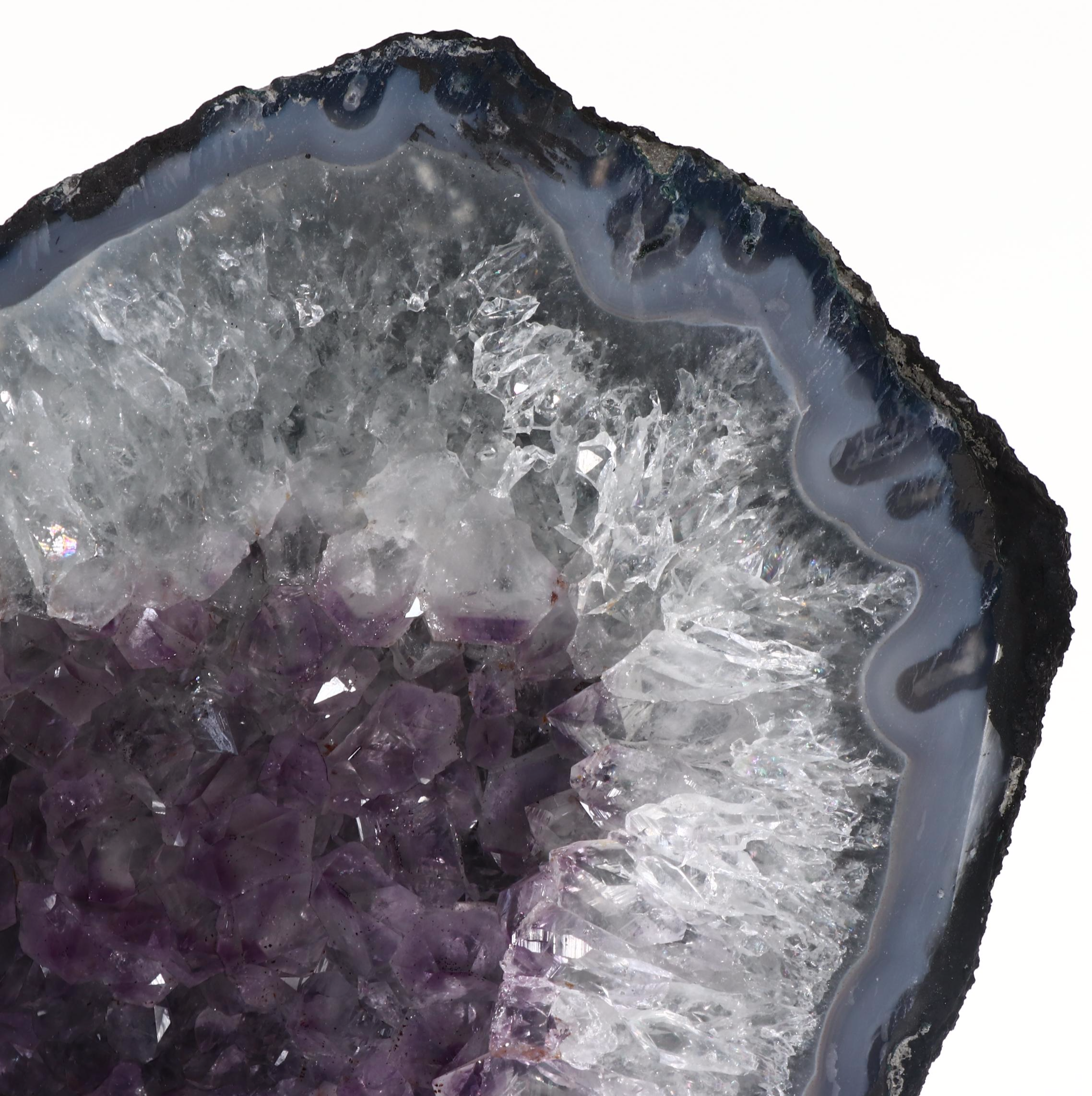 Brazilian Amethyst Geode Butterfly Wings on Stand