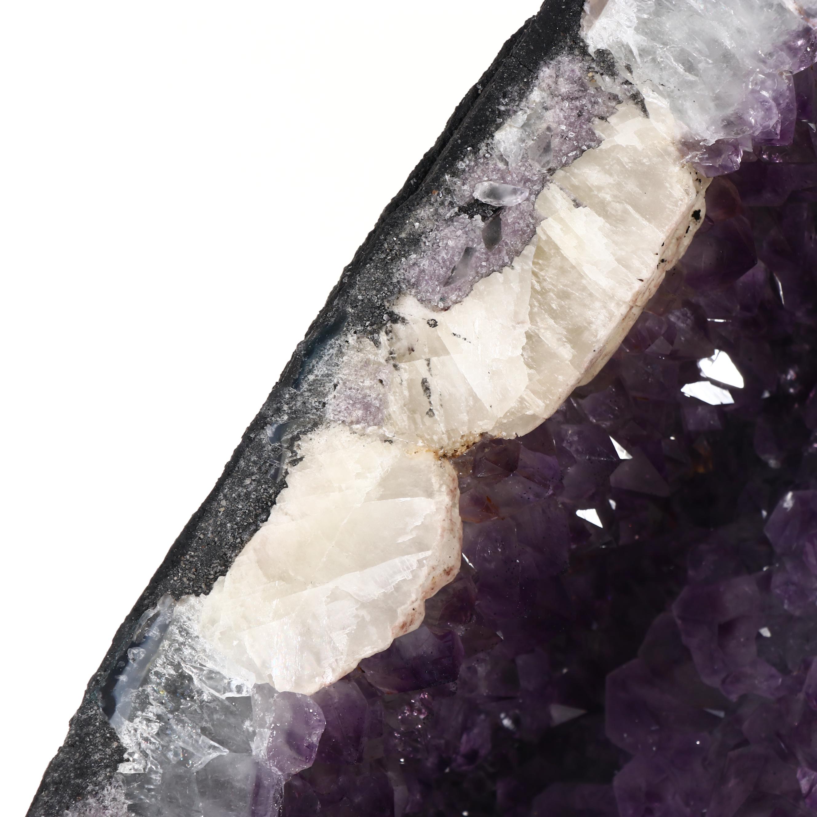 Brazilian Amethyst Geode Butterfly Wings on Stand