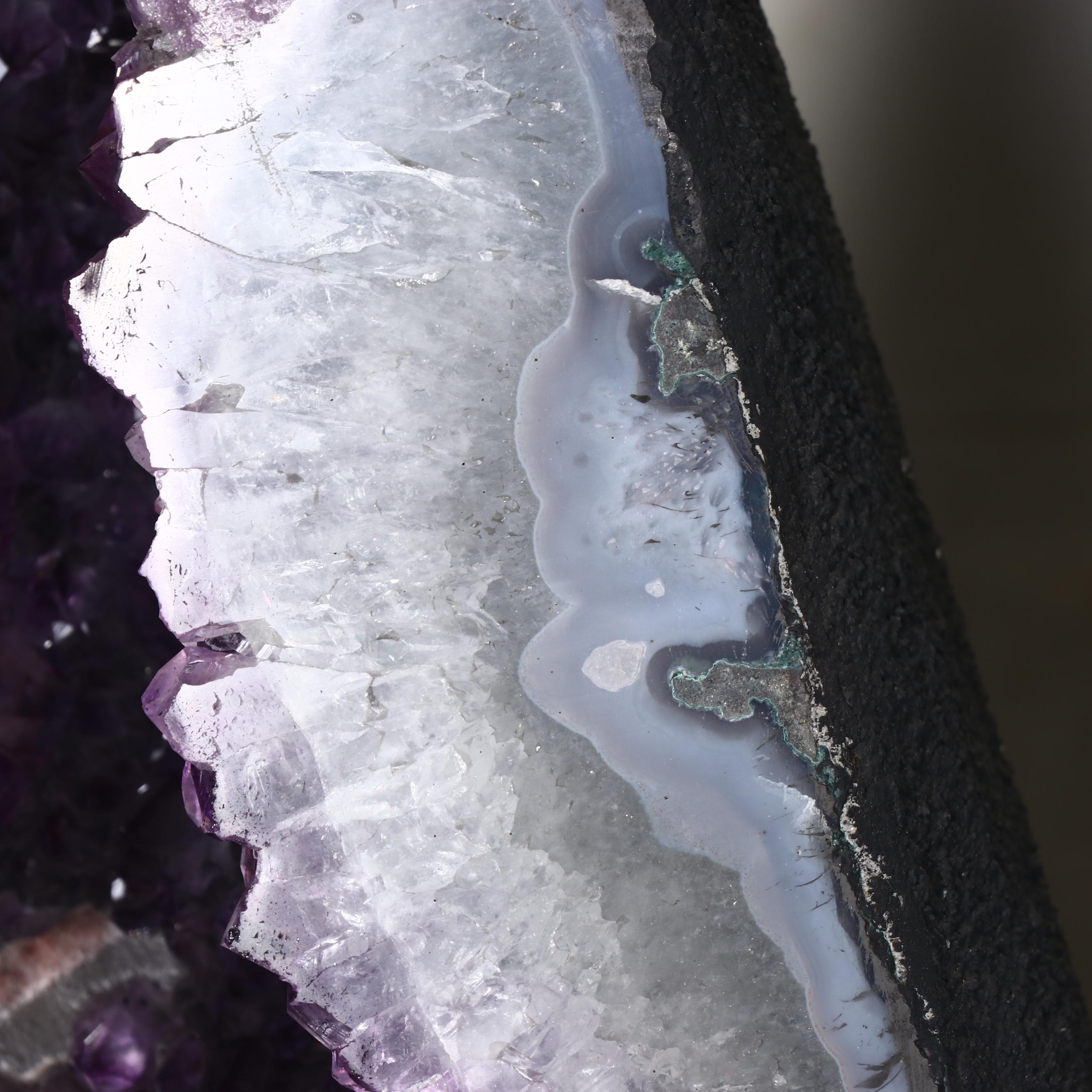 Brazilian Amethyst Geode Butterfly Wings on Stand