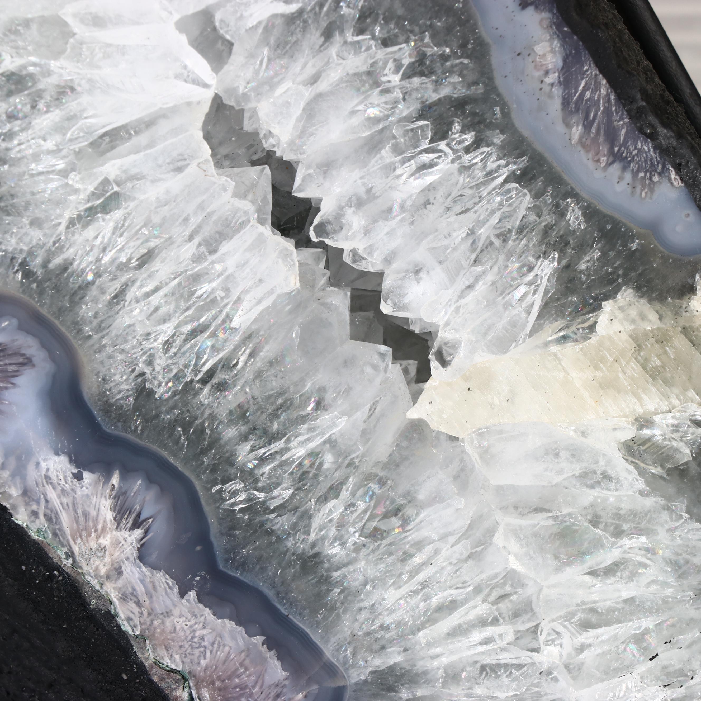 Brazilian Amethyst Geode Butterfly Wings on Stand