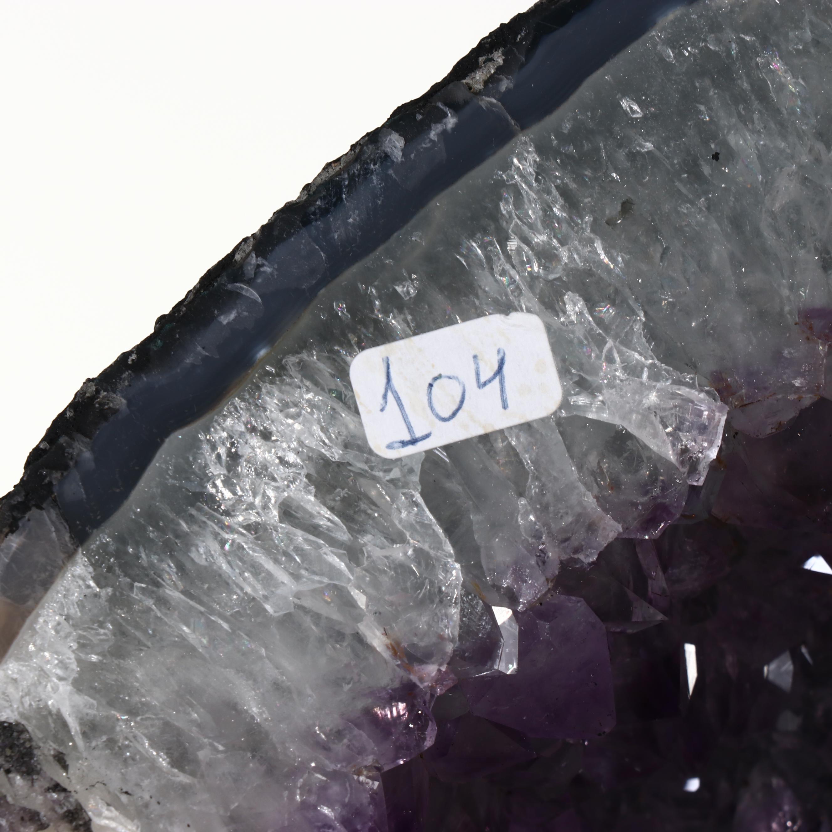 Brazilian Amethyst Geode Butterfly Wings on Stand