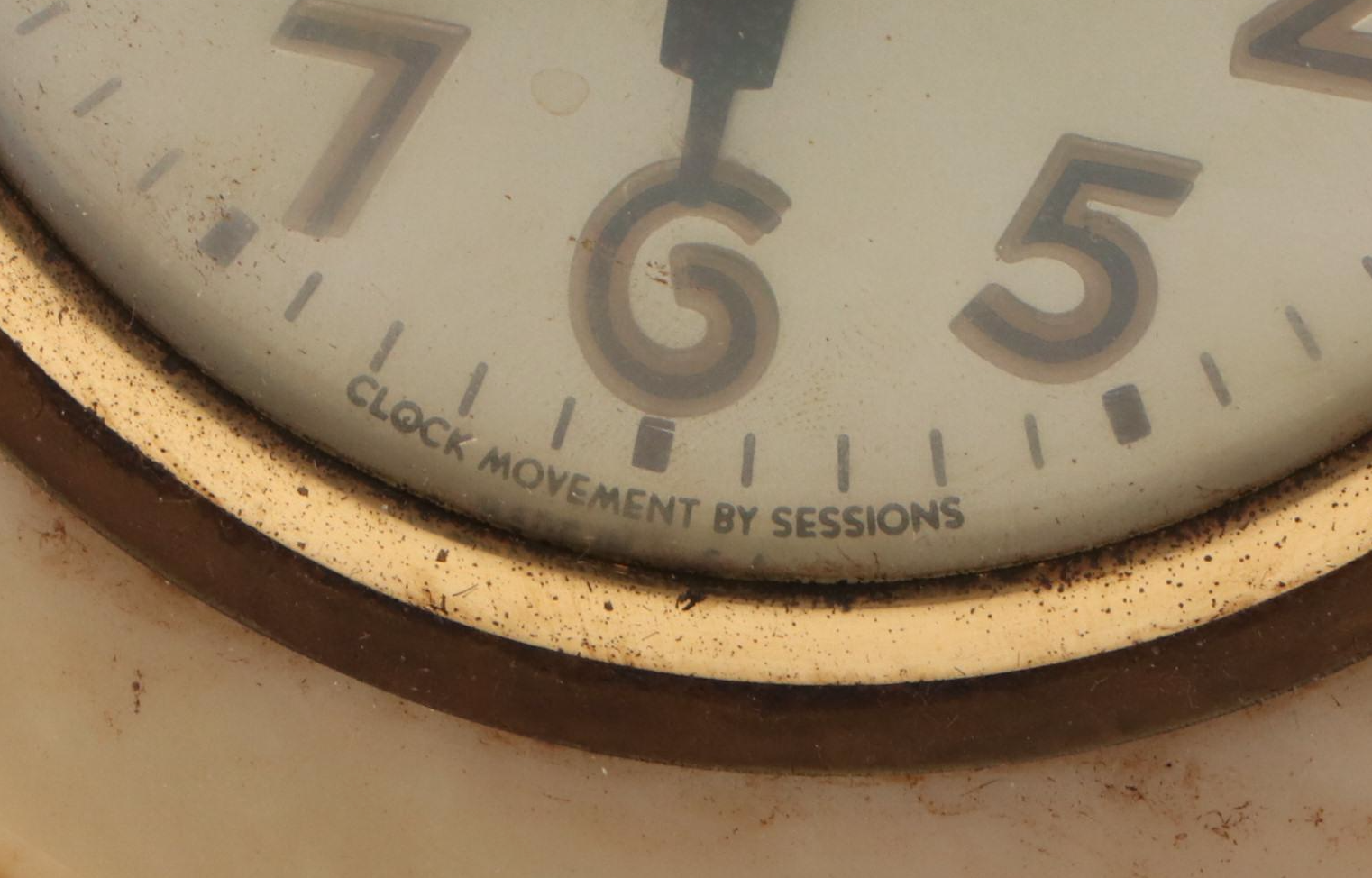 Sessions Art Deco Style Marble Electric Clock, Early to Mid-20th Century