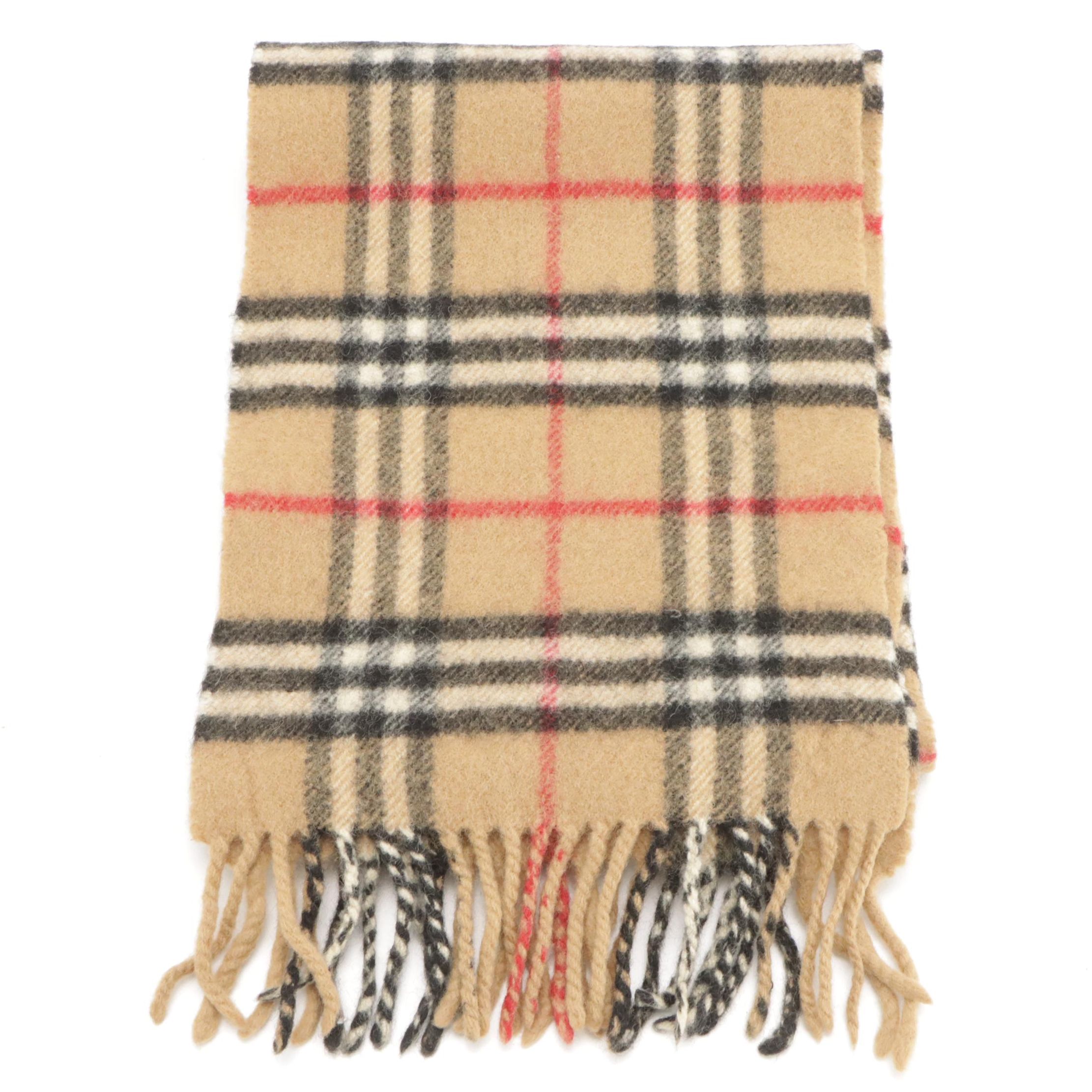 Burberrys of London Nova Check Lambswool Fringe Scarf
