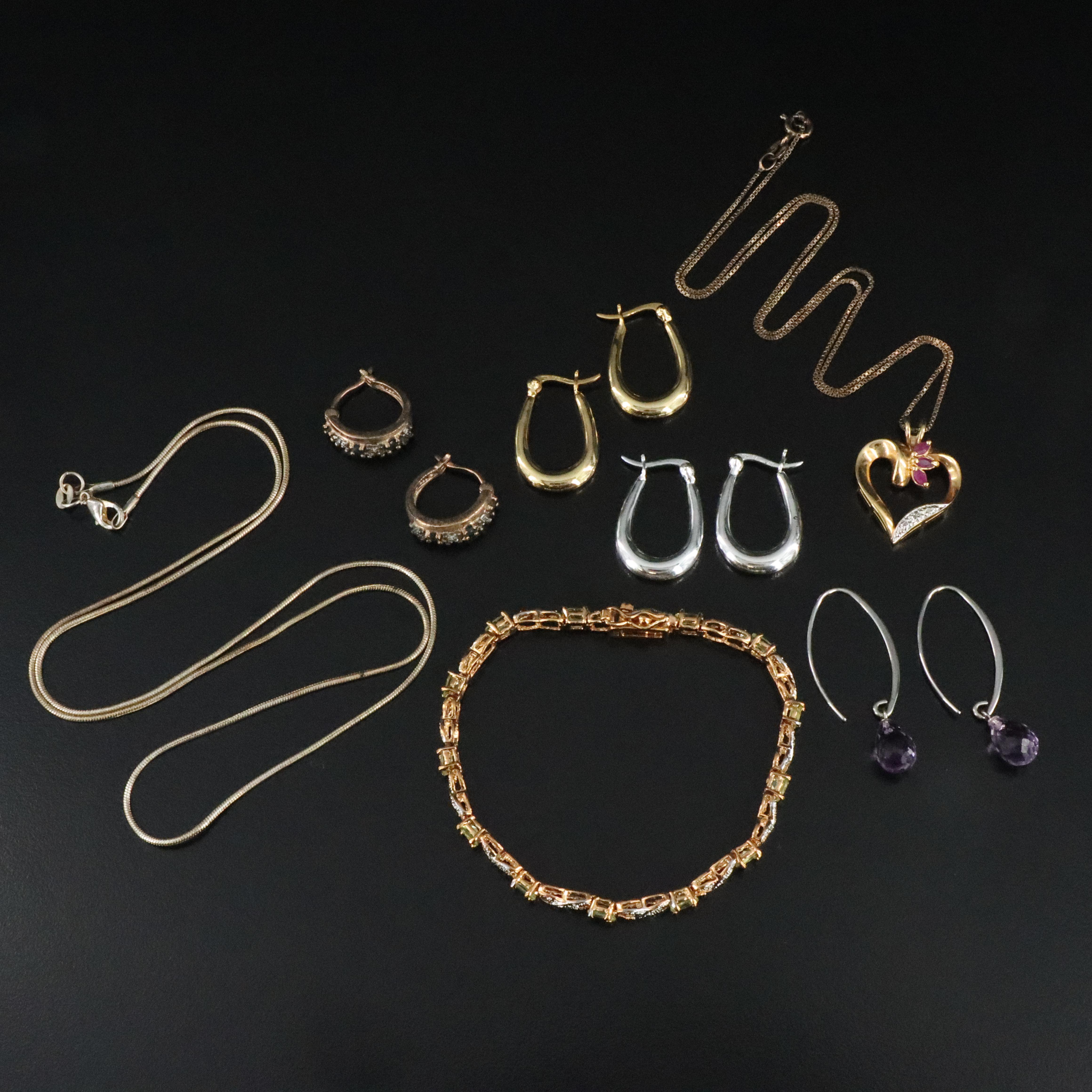 Sterling Jewelry Collection Featuring Ruby, Amethyst and Peridot