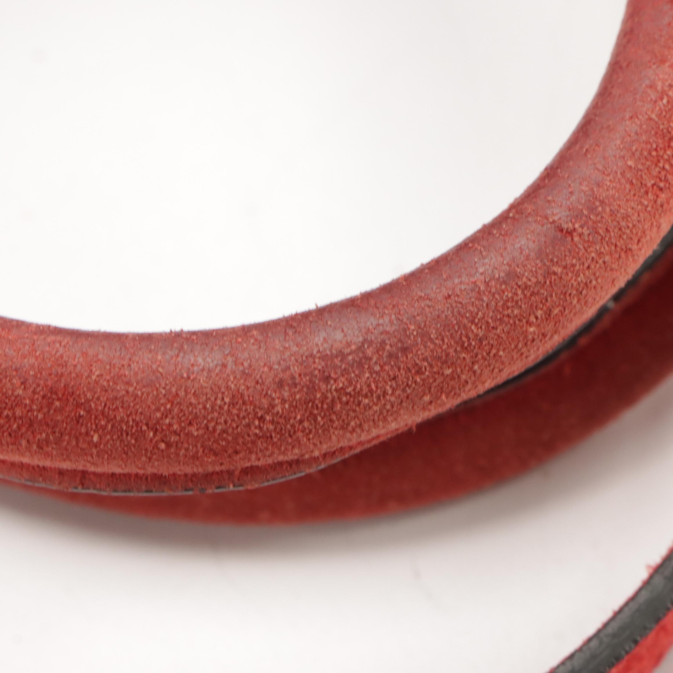 Prada Twin Pocket Two-Way Tote Bag in Red Suede and Lambskin Leather