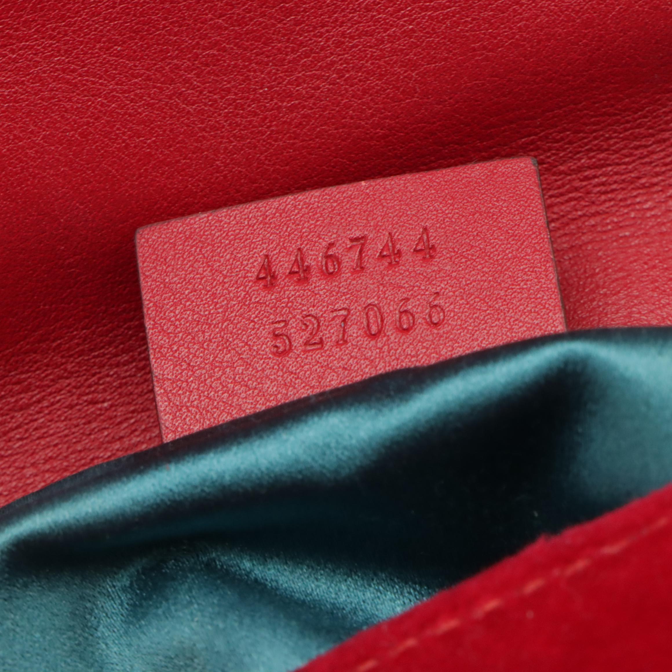 Gucci GG Marmont Flap Crossbody Chain Bag in Matelassé Chevron Red Velvet