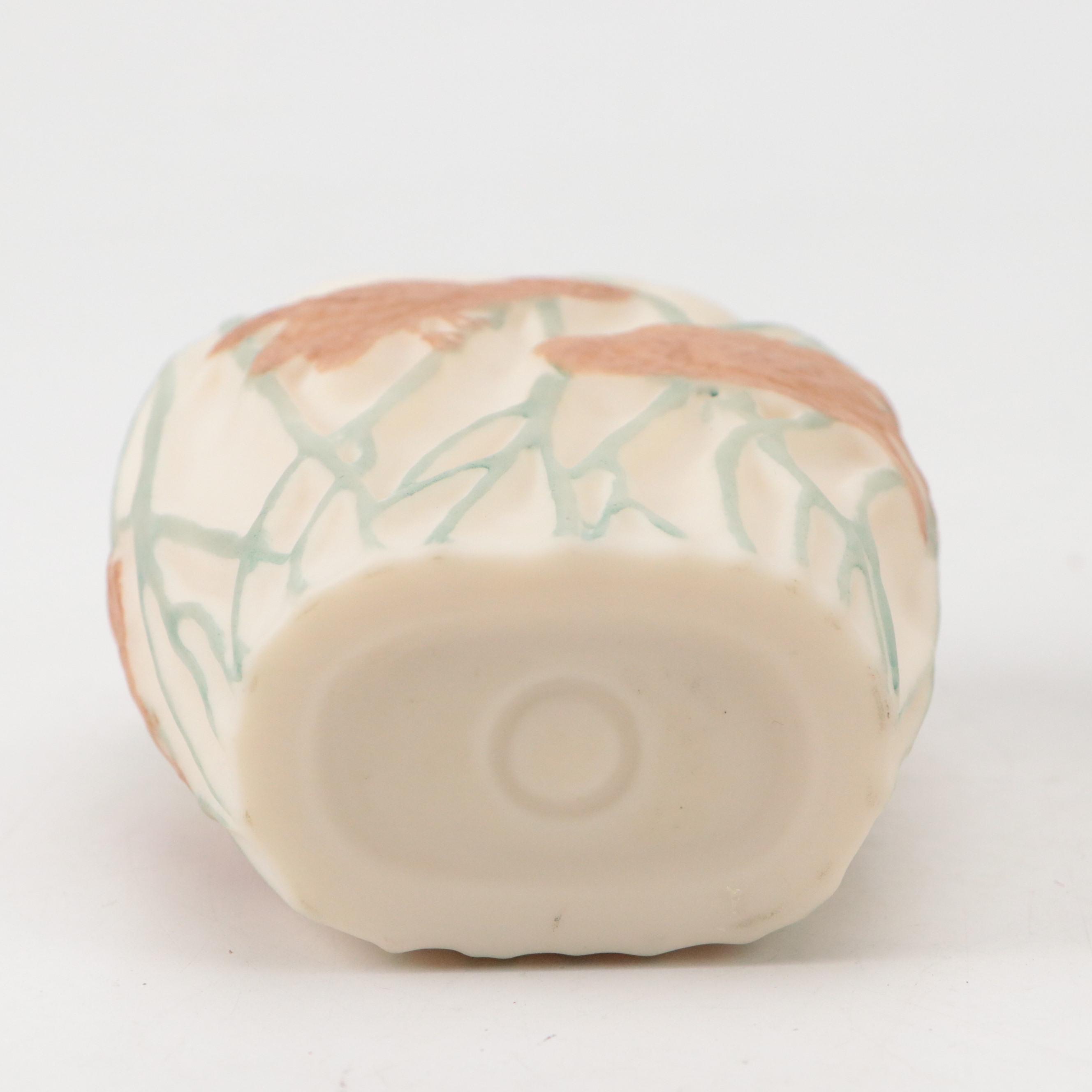 Consolidated Glass Co. Embossed Vases with Westmoreland Glass Owl