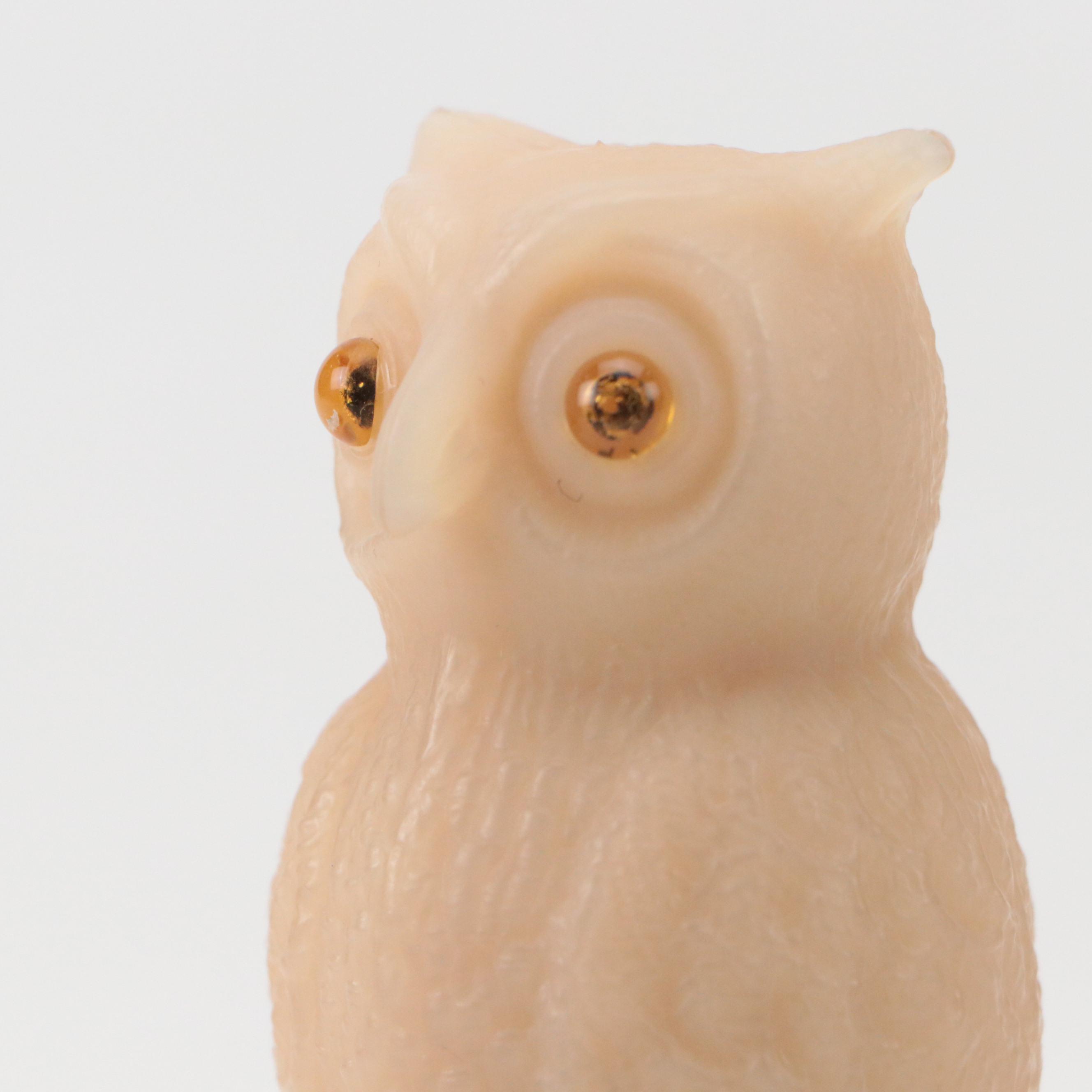 Consolidated Glass Co. Embossed Vases with Westmoreland Glass Owl