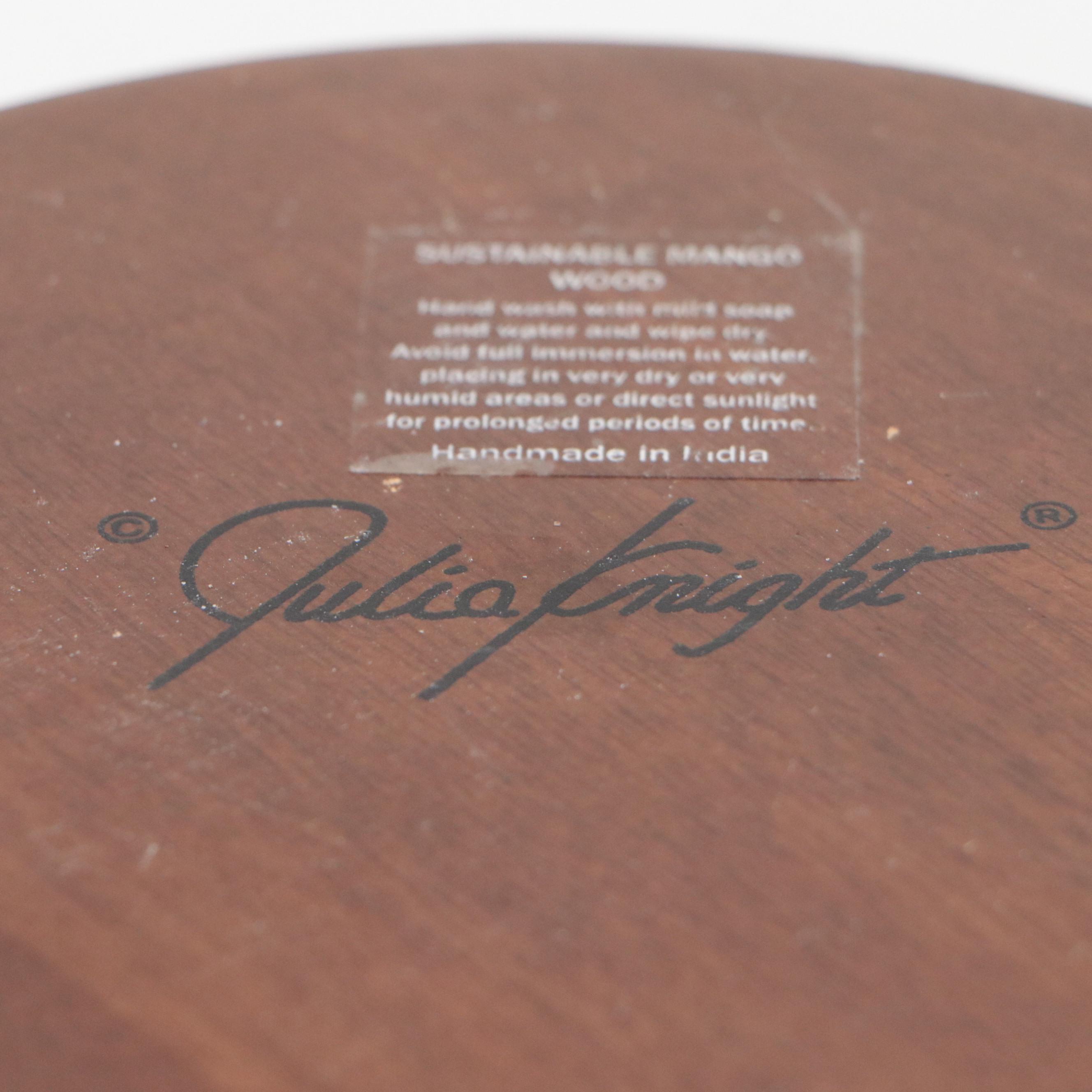 Julia Knight Mother-of-Pearl Rim and Mango Wood Bowl and Other Table Accessories