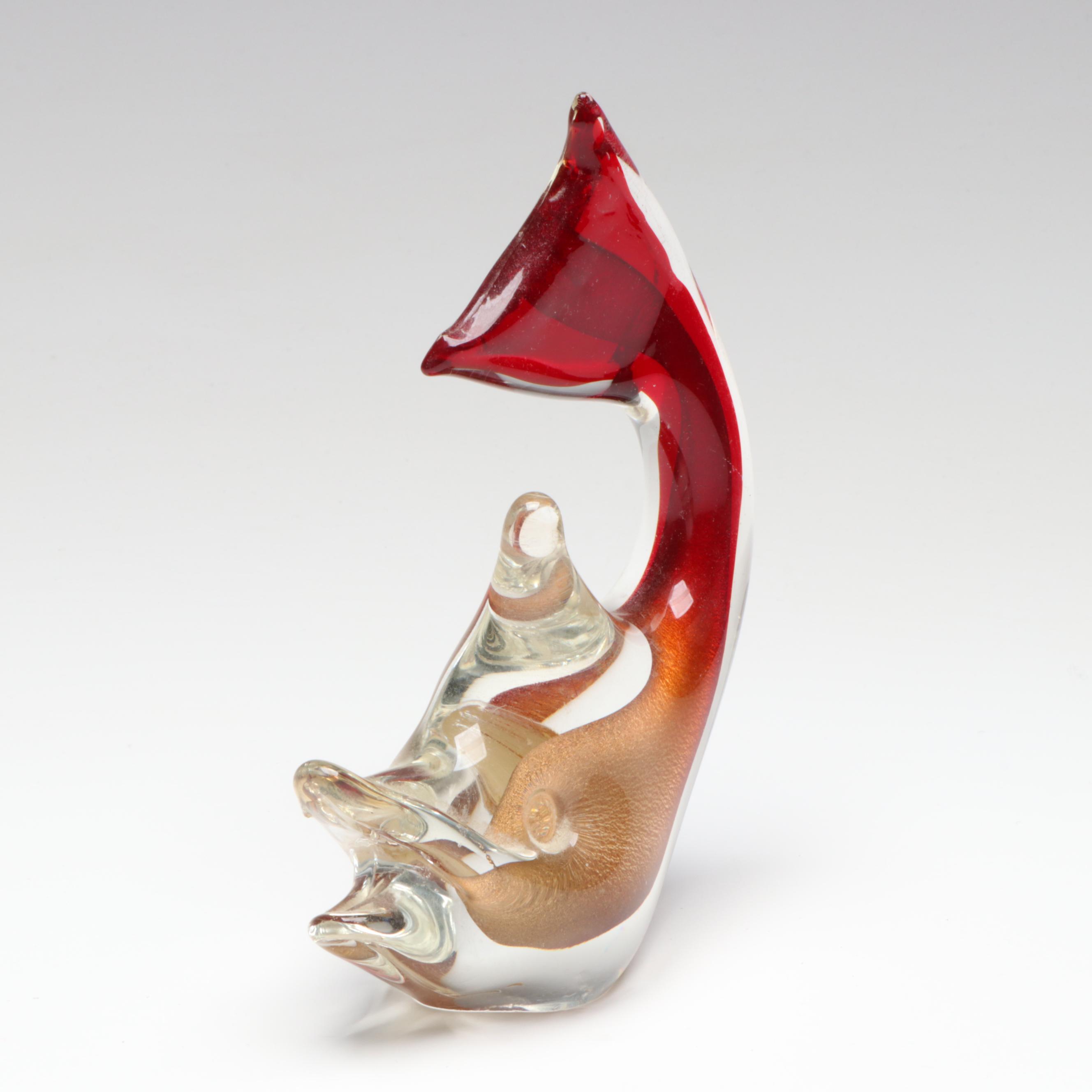 J.I.Co Venetian Fish Figurine with Other Paperweight and Vase