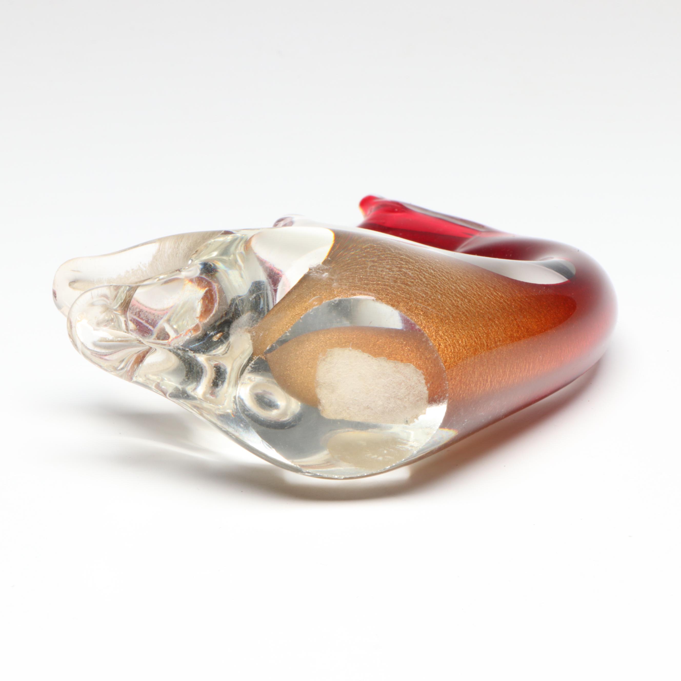 J.I.Co Venetian Fish Figurine with Other Paperweight and Vase