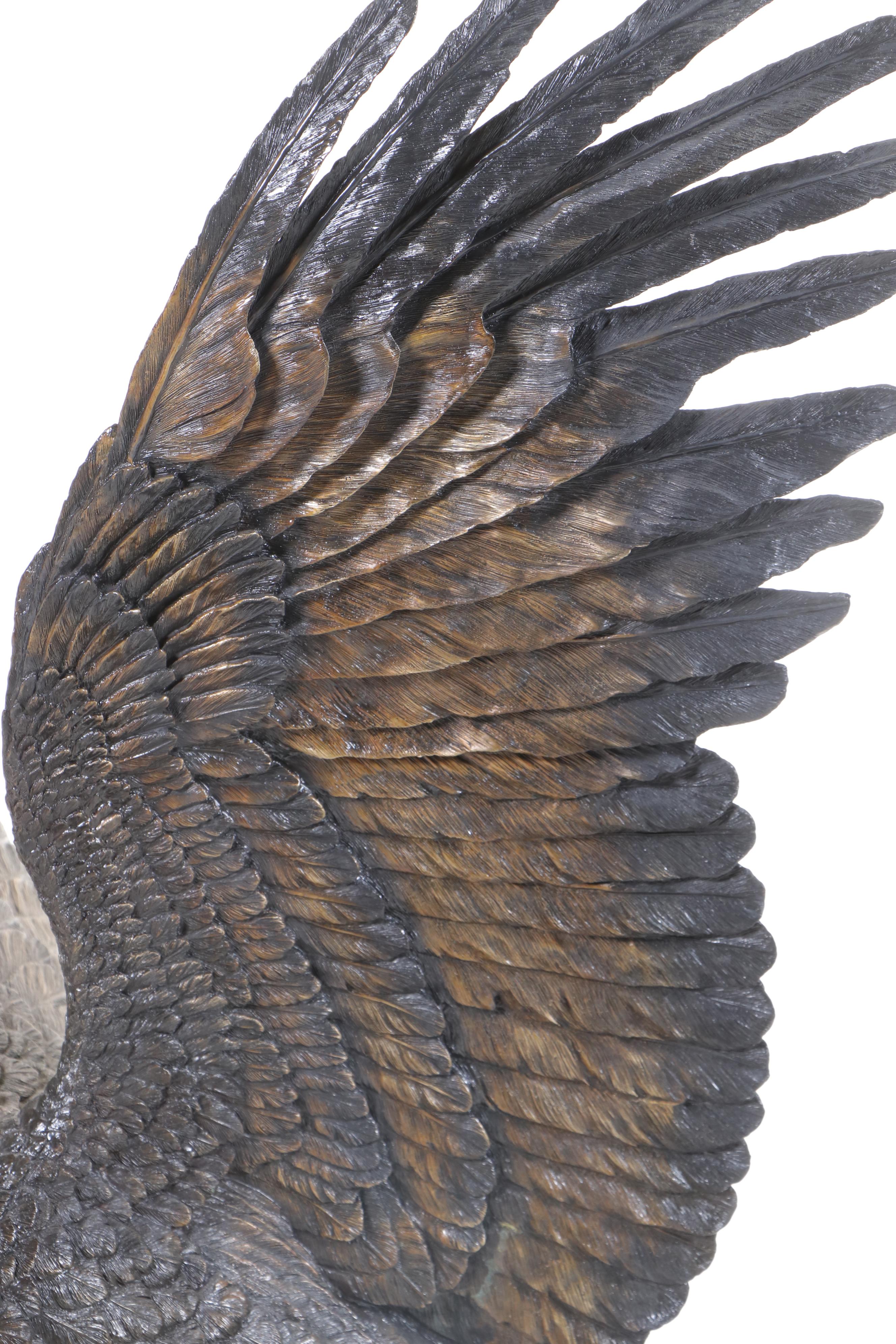 Kitty Cantrell Patinated Bronze Eagle Sculpture "Free Spirit"