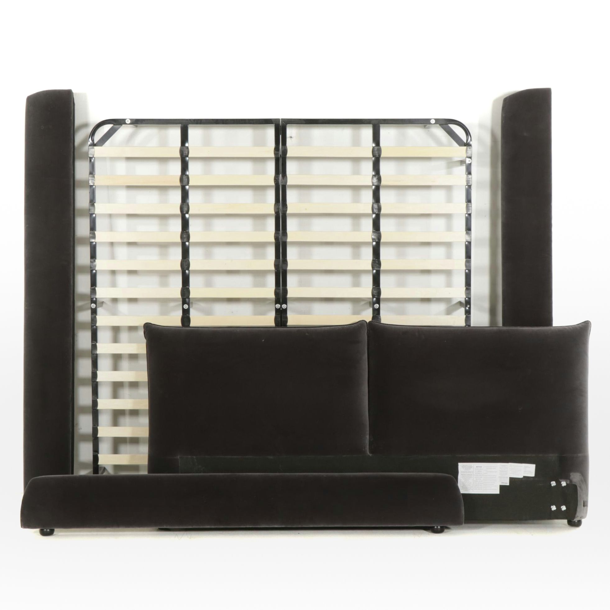 Arhaus "Rigby" Plush King Size Platform Bed, 21st Century