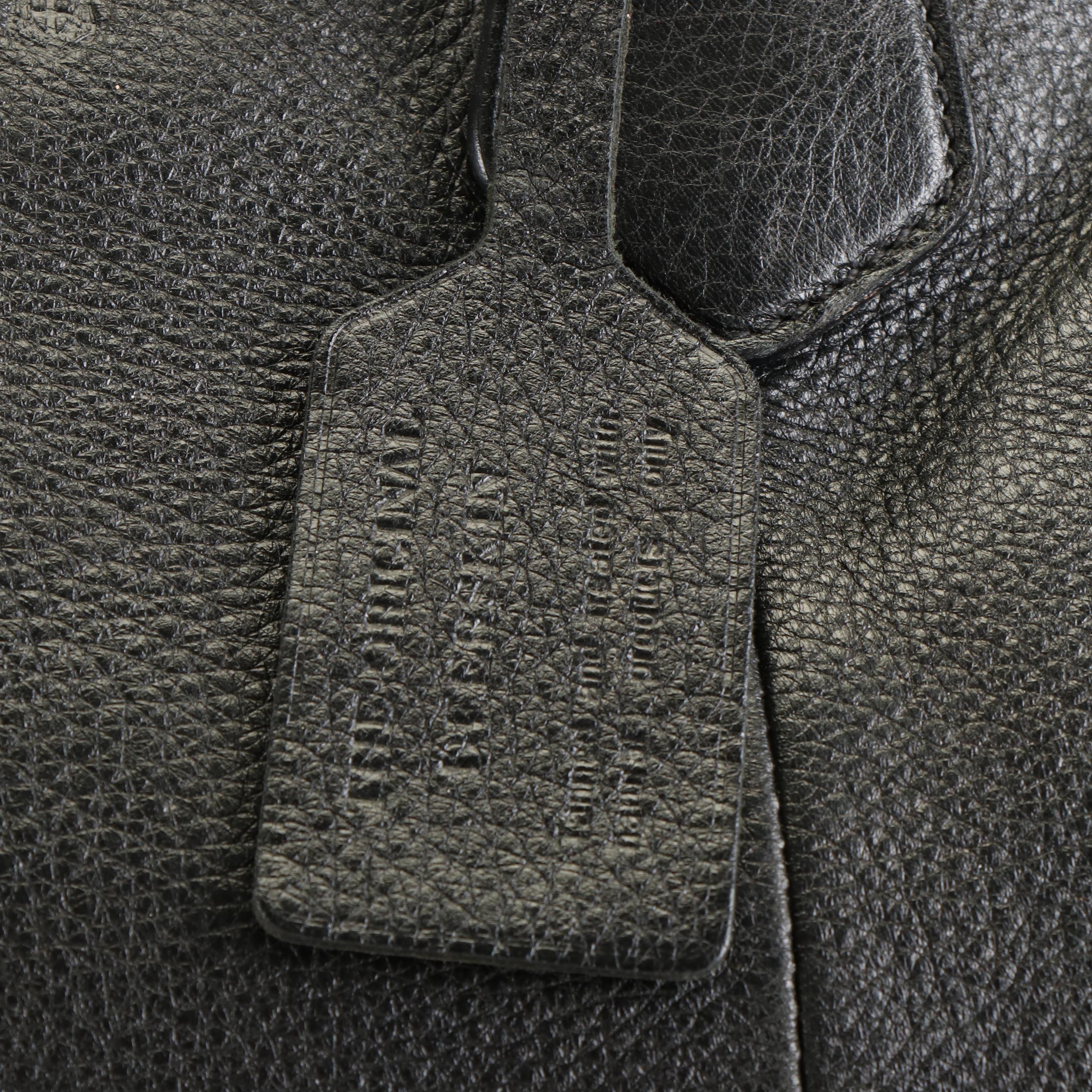 Prada Frame Tote Bag in Black Vitello Daino Leather