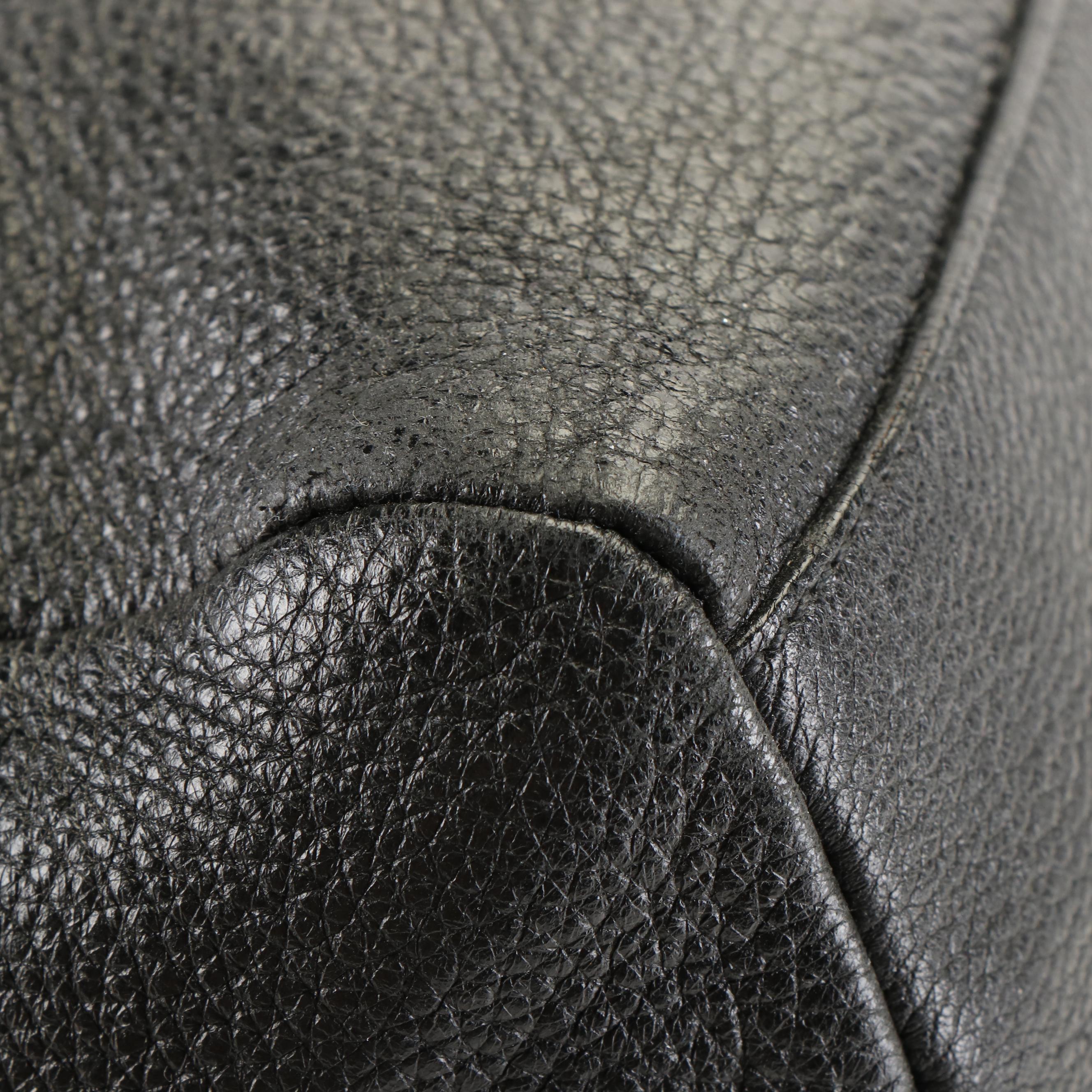 Prada Frame Tote Bag in Black Vitello Daino Leather